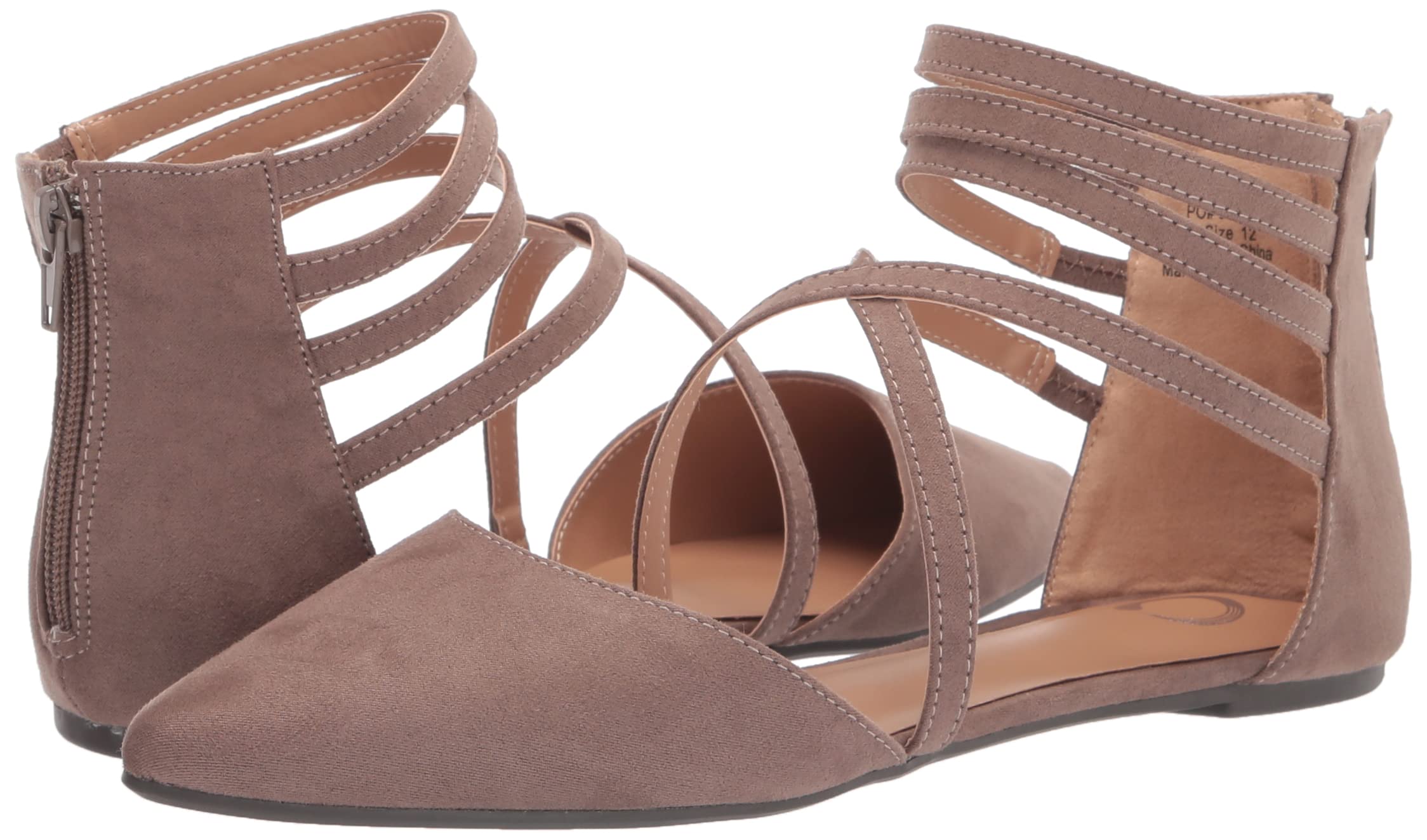 Journee Collection Women's Comfortable Ballet Flats - Lightweight Slip-On Shoes for Work, Travel & Everyday Wear
