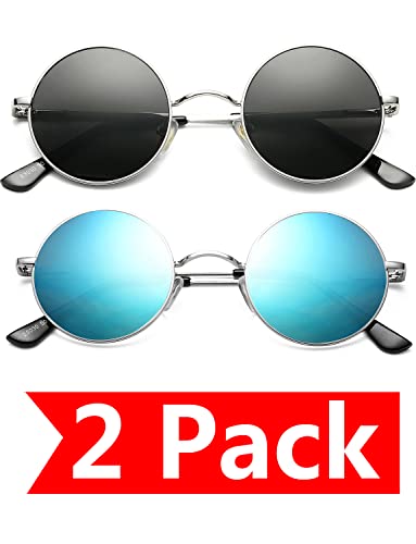 2 Pack (Silver/Grey + Silver/Blue Mirrored)