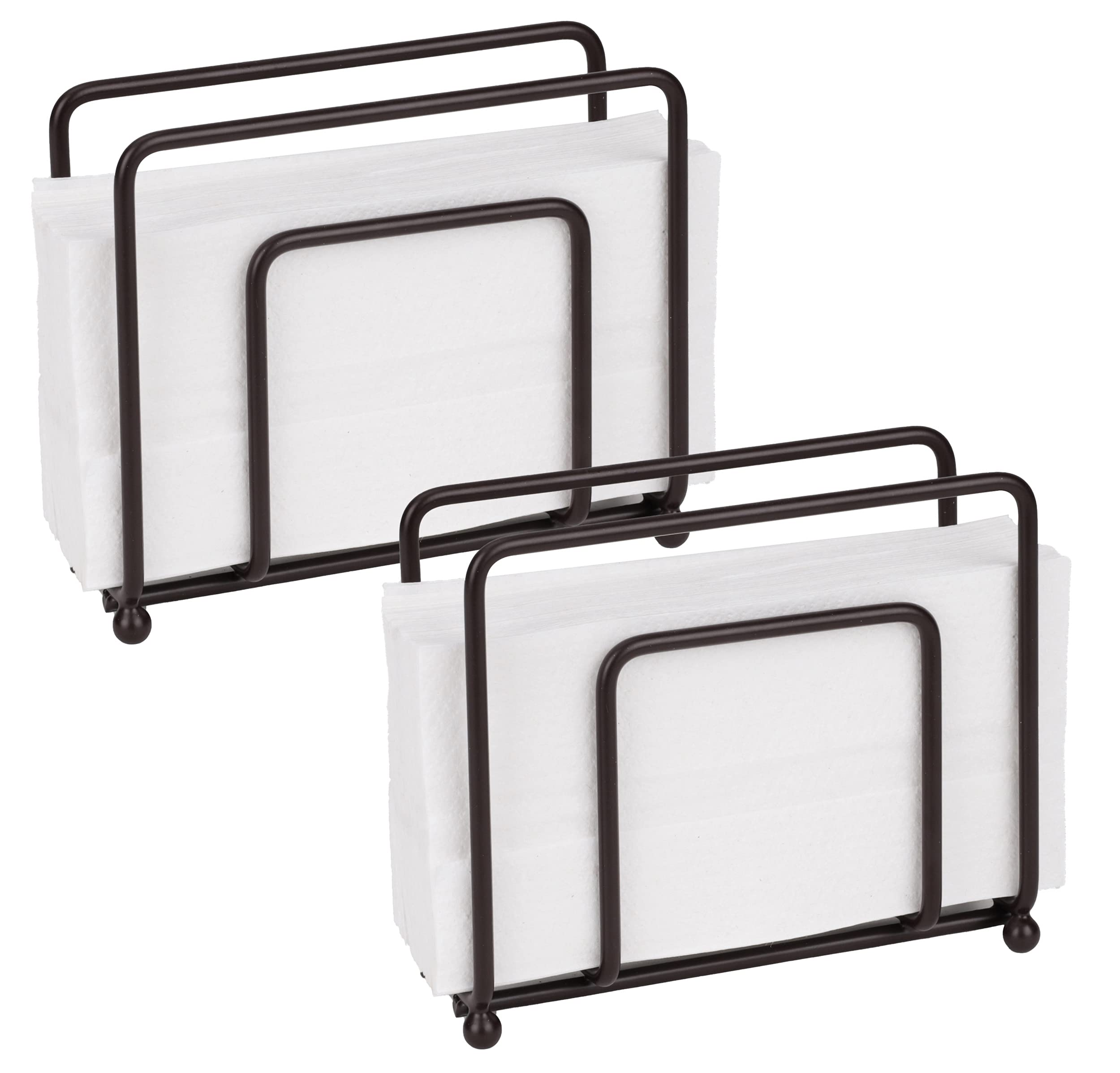 Mind Reader Brown Napkin Holder - Compact and Stylish Kitchen Organizer for Dining Tables, Restaurants, and Home Decor