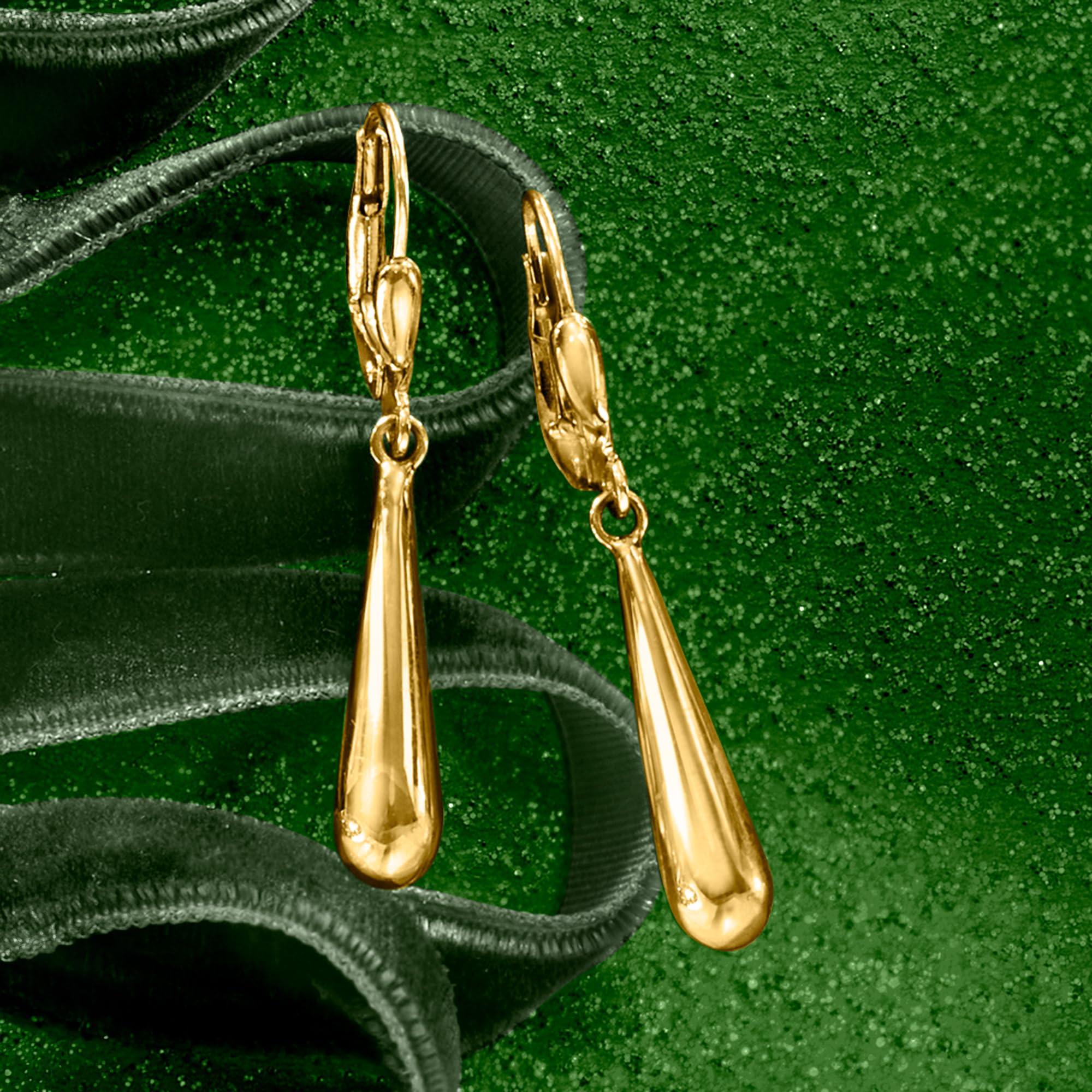14kt Yellow Gold Teardrop Earrings for Women - Elegant Dangling Drop Earrings | Perfect for Weddings, Parties & Special Occasions