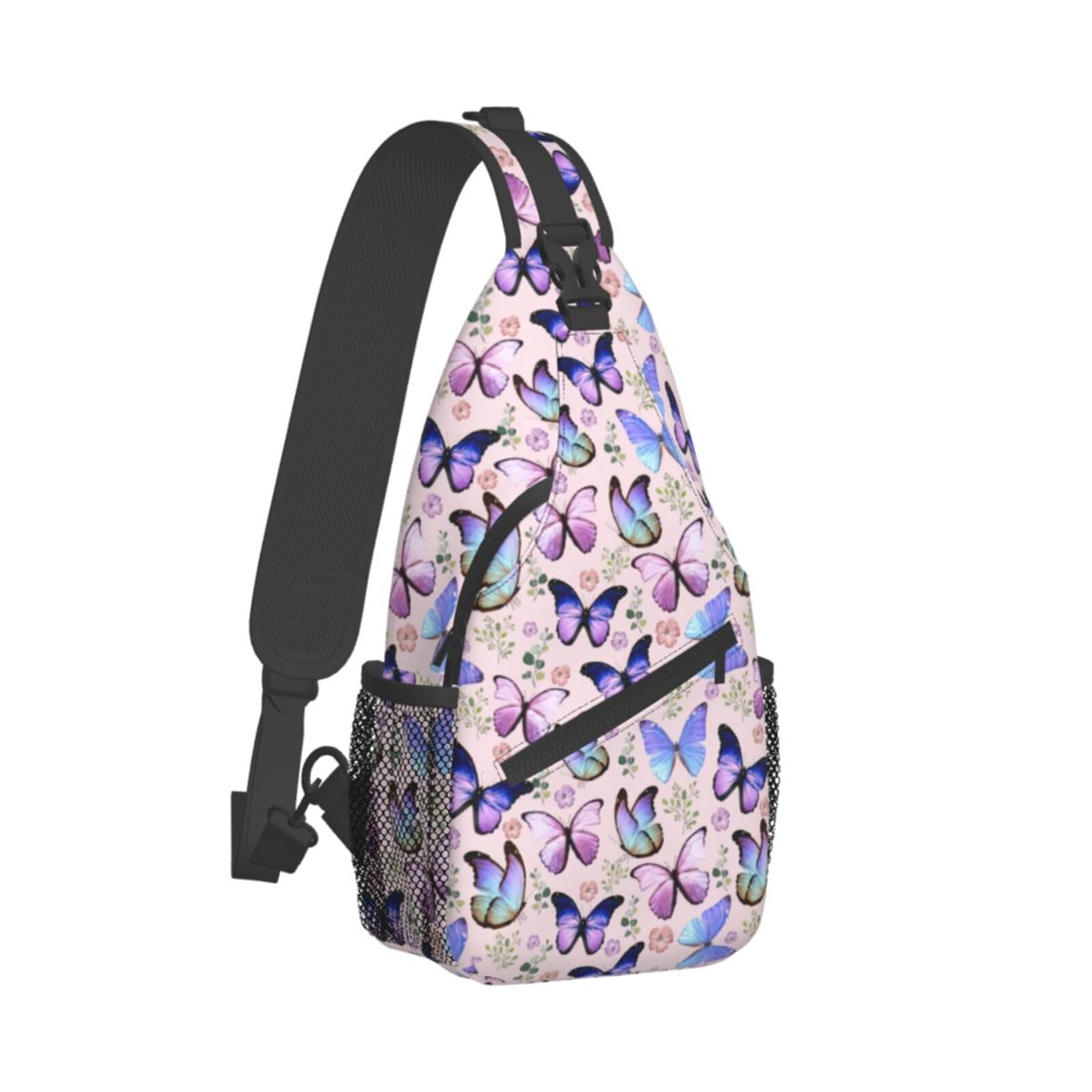 Butterfly Sling Bag Crossbody Backpack for Women & Men - Lightweight Travel Hiking Shoulder Chest Bag, Unisex Daypack for Outdoor Activities, Commuting and Daily Use