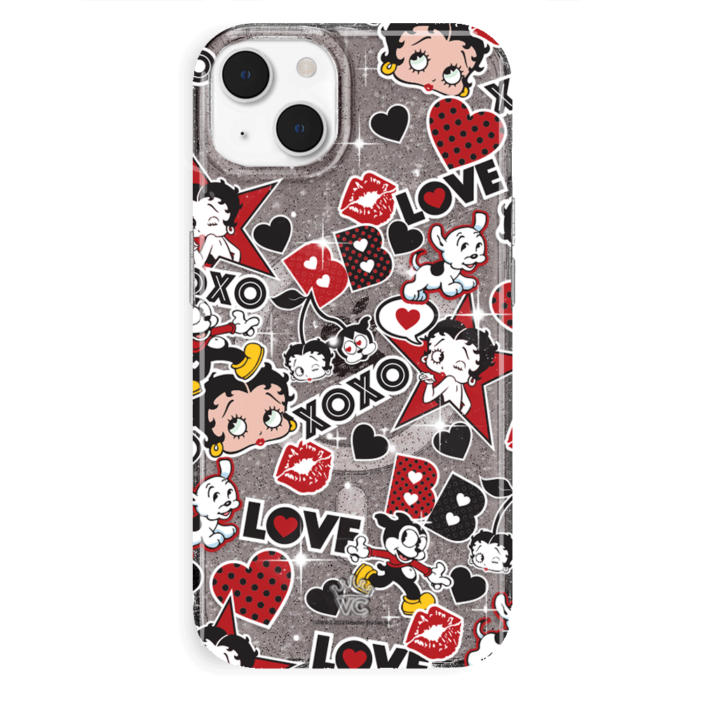 Betty Boop Glitter iPhone Case - Stylish & Protective Phone Cover for iPhone 13/14/15 Pro Max, Sparkly Fashion Accessory - Perfect for Parties, Daily Use & Gift Giving