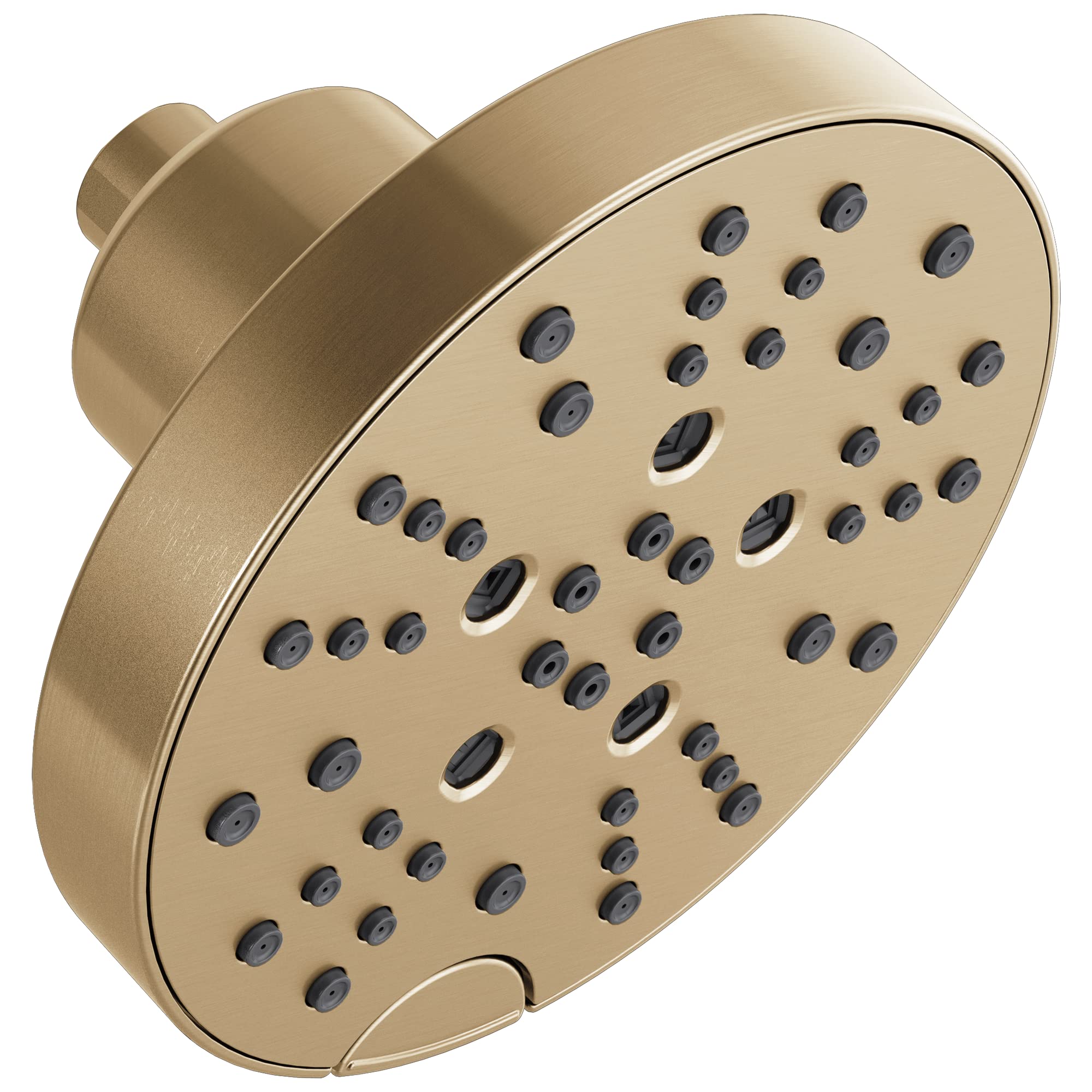 Delta 5-Spray Shower Head with H2Okinetic Technology - Gold Raincan Shower Head, Round Shower Head, Lumicoat Champagne Bronze (52668-CZ-PR) 1.75 GPM - Perfect for Luxurious Spa-Like Bathroom Experience