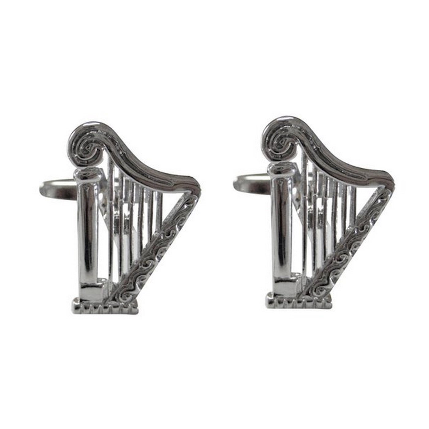 Harmony Harp Cufflinks - Musical Instrument String Design Silver Tone Cuff Links for Men - Perfect Gift for Musicians, Music Lovers & Professionals - Includes Gift Box & Cleaning Cloth - Ideal for Weddings, Concerts & Formal Events