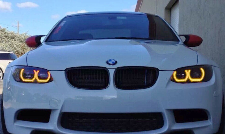 DTM Style RGB Multi-Color LED Angel Eyes Halo Rings for BMW Headlights - Upgrade Your BMW Lighting for Night Driving & Car Shows