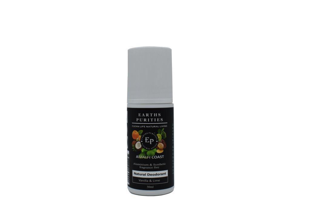 Earth's Purities Men's Amalfi Roll-On Deodorant - Natural & Long-Lasting Protection - Fresh Scent for Daily Use at Work, Gym & Outdoor Activities