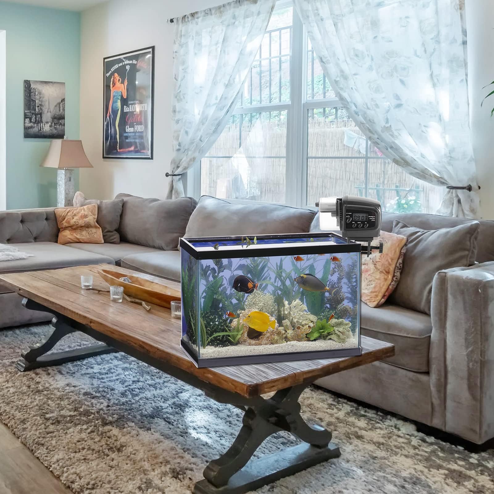 Automatic Aquarium Fish Feeder - Programmable Digital Fish Food Dispenser with Timer for Small Tanks | Vacation & Daily Feeding Solution for Freshwater & Saltwater Fish