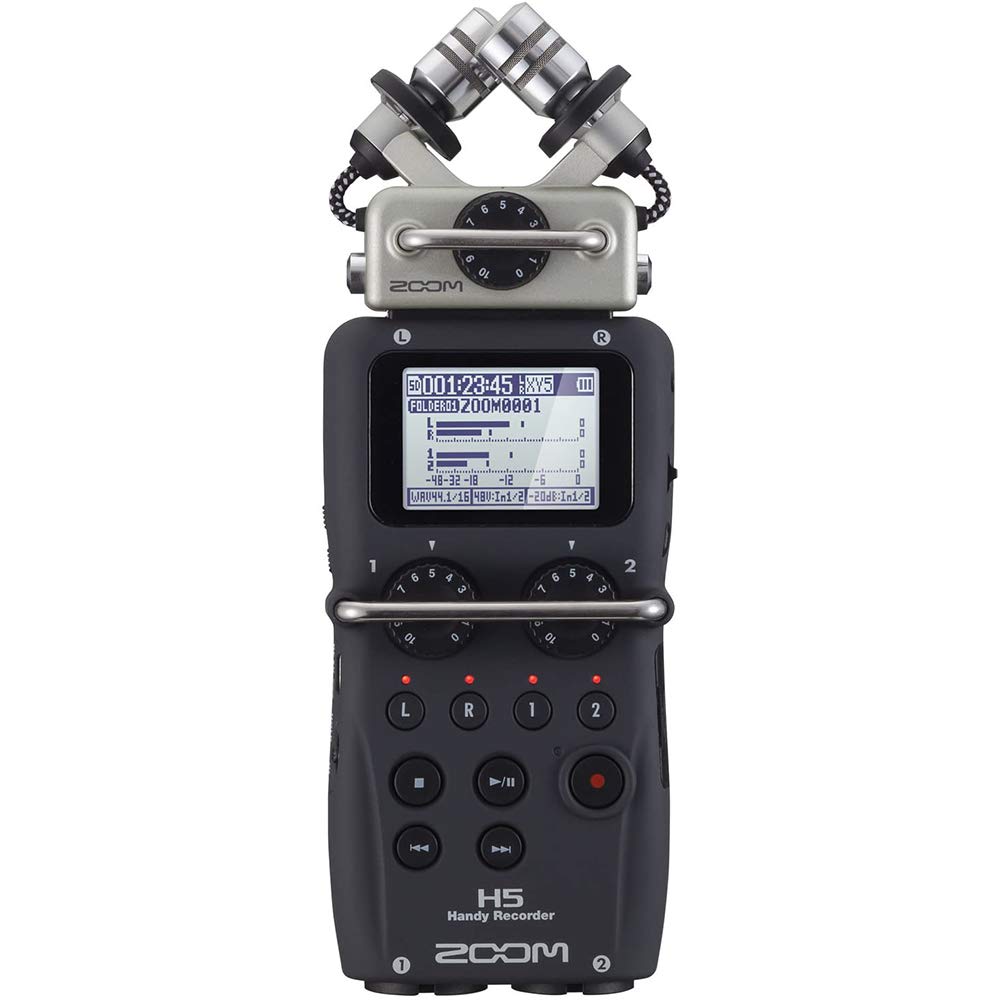 Zoom H5 Handy Recorder Kit with Windbuster, AC Adapter, Headphones & 16GB Card - Professional Portable Audio Recorder for Podcasting, Field Recording & Music Production