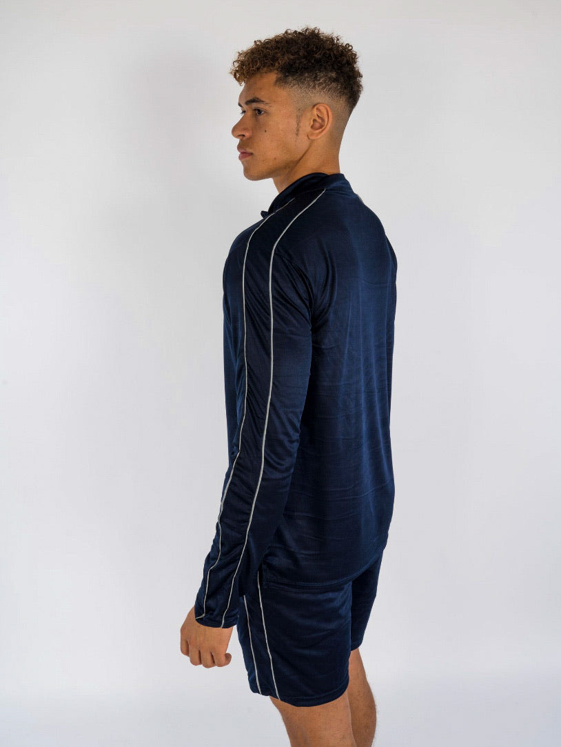 Cerus Navy Element 1/4 Zip Pullover Fleece Jacket for Men - Lightweight & Breathable Outdoor Activewear for Hiking, Running & Casual Wear