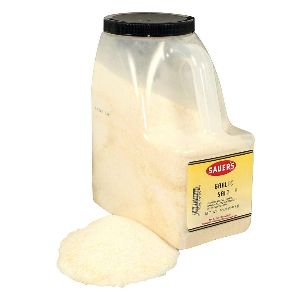 C.F. Sauer Foods Garlic Salt - 12 Pound Bulk Pack (3 per Case) | Perfect for Seasoning Meats, Vegetables & Homemade Spice Blends