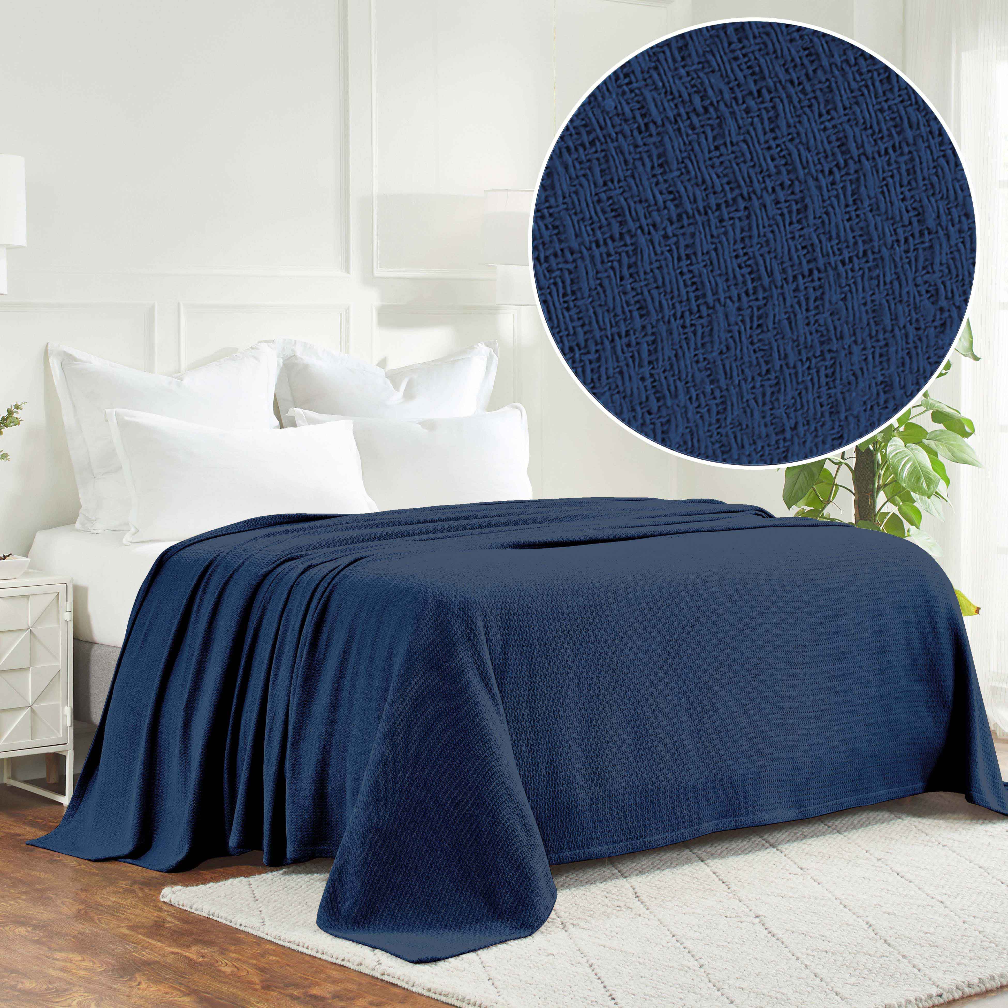 Premium Textured Cotton Waffle Weave Blanket - Soft & Breathable Throw for Bed, Sofa & Couch - Cozy Home Decor Gift for All Seasons