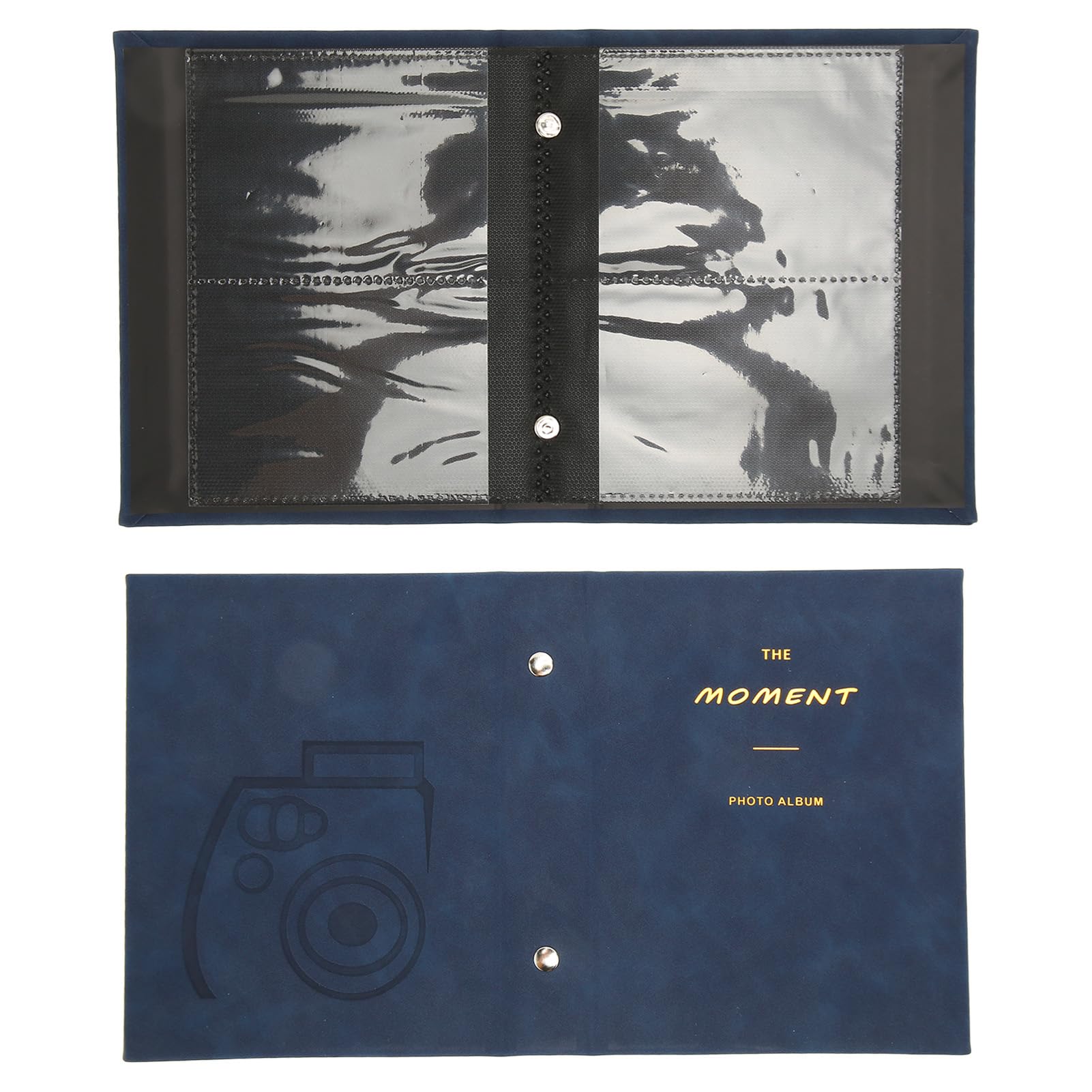 64-Pocket Suede Photo Album for Fujifilm Instax Mini 12/11/40/EVO/7+/7s/LiPlay/90/9 - Holds 3x4 Inch Polaroid Pictures (Dark Blue) - Perfect for Wedding, Baby Photos & Travel Memories
