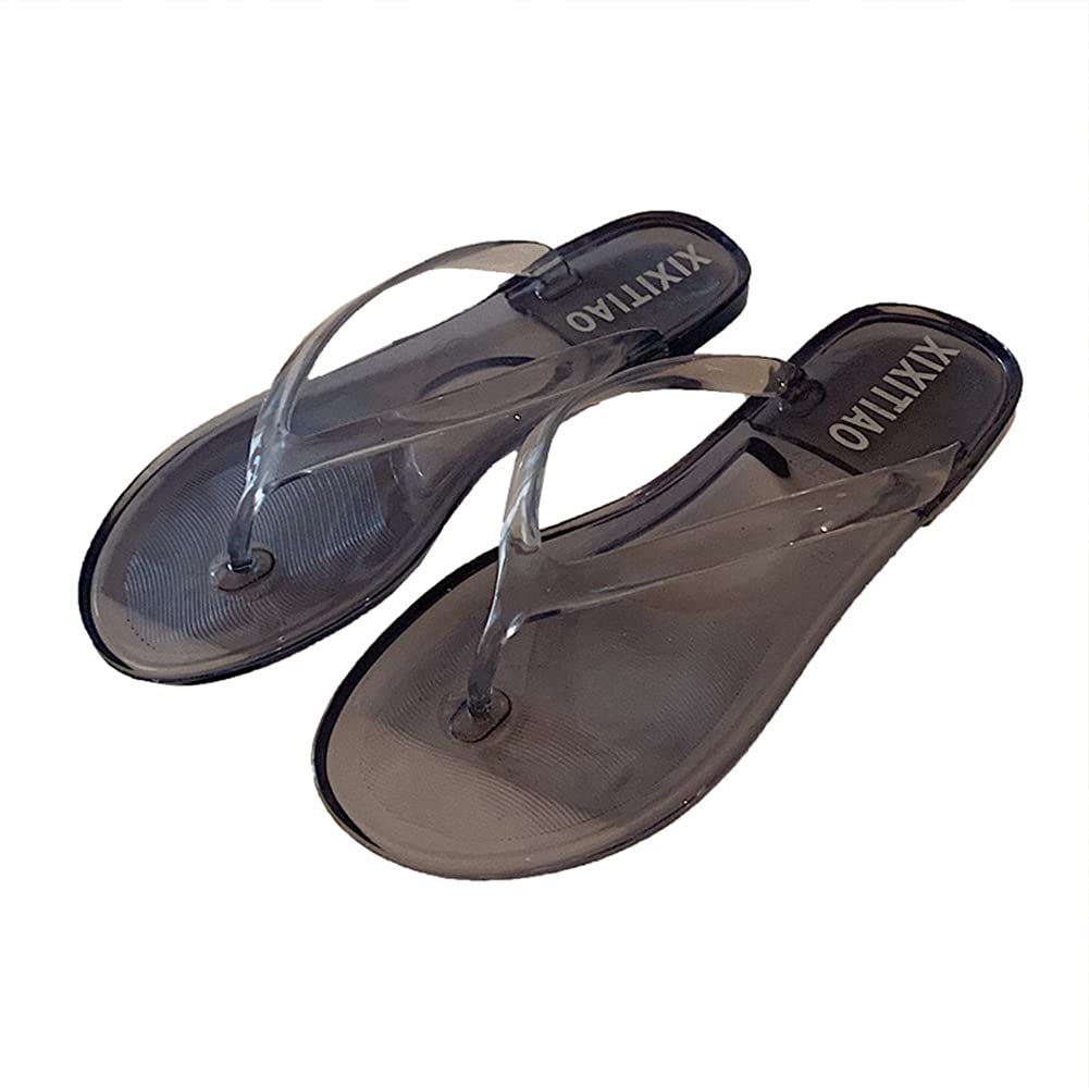 YIBLBOX Women's Transparent Flip Flops - Comfortable Beach Sandals & Pool Slippers for Summer, Outdoor, Vacation, and Relaxing at Home