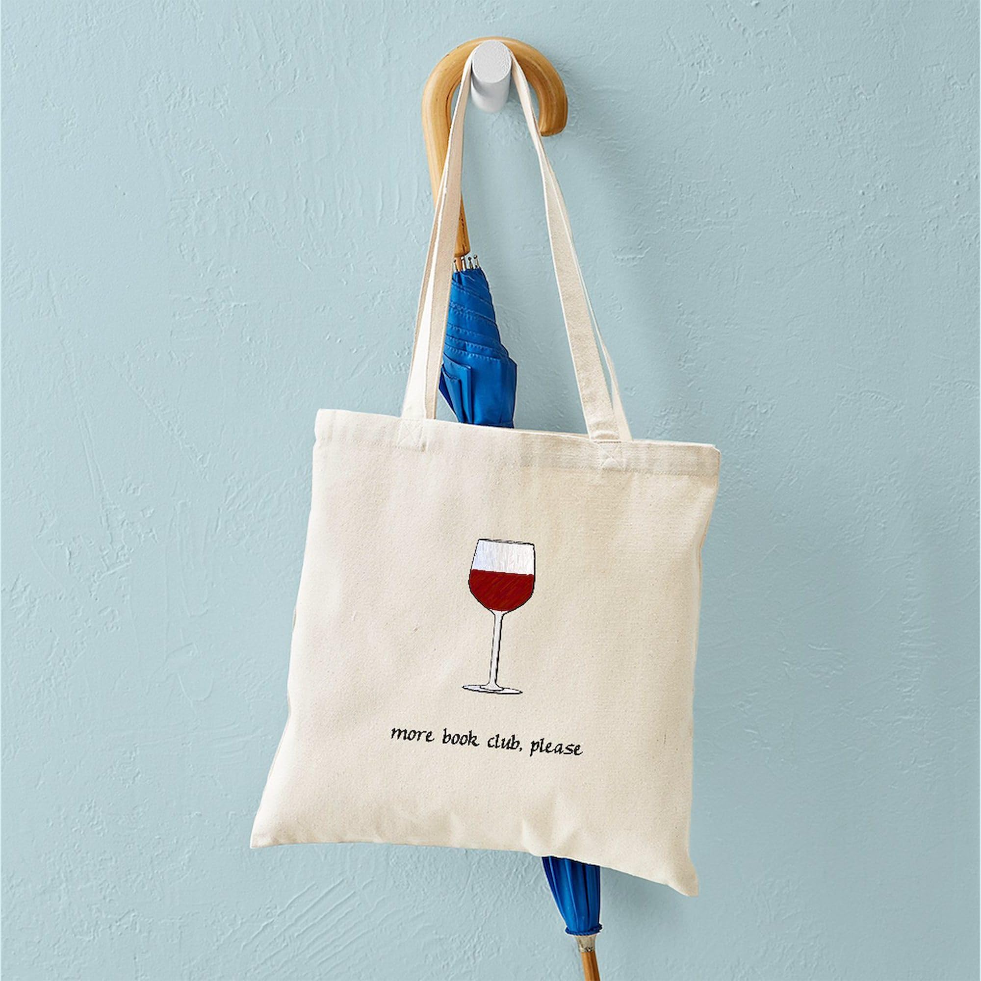 More Book Club Please Tote Bag - Natural Canvas Reusable Shopping Bag for Books, Groceries & Beach - Eco-Friendly Book Lover Gift