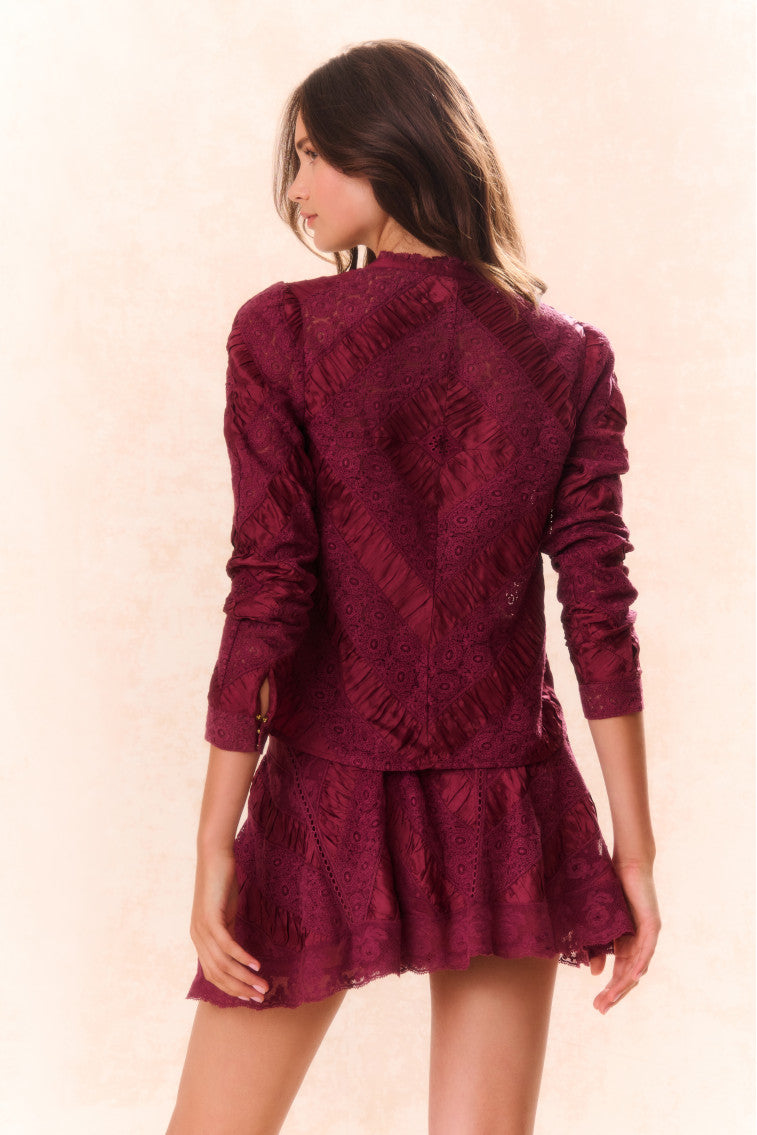 Isaline Women's Elegant Button Down Lace Blouse - Perfect for Office Wear, Date Night & Special Occasions