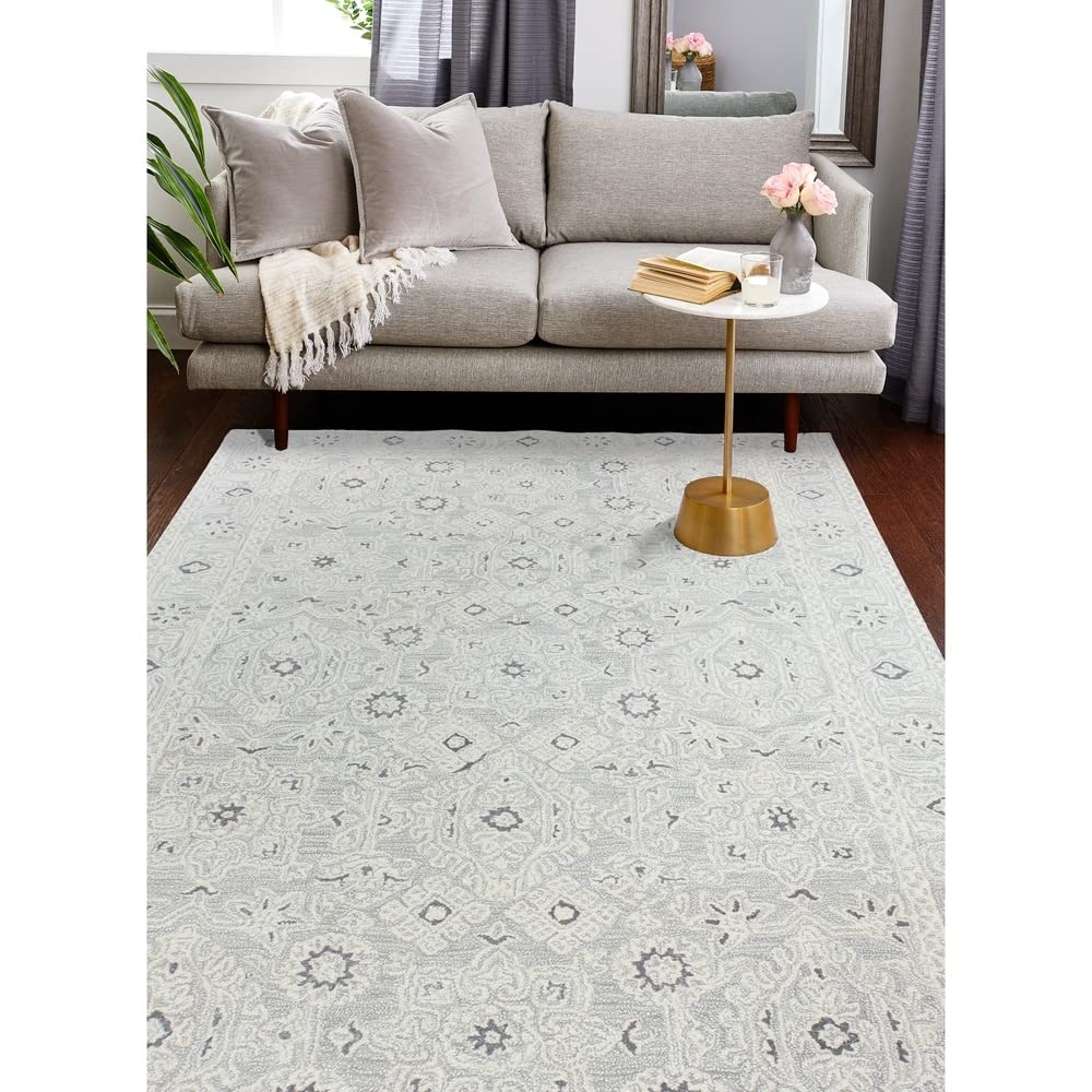 Bashian Vera Contemporary Hand-Tufted Area Rug - Azure Blue 2'6