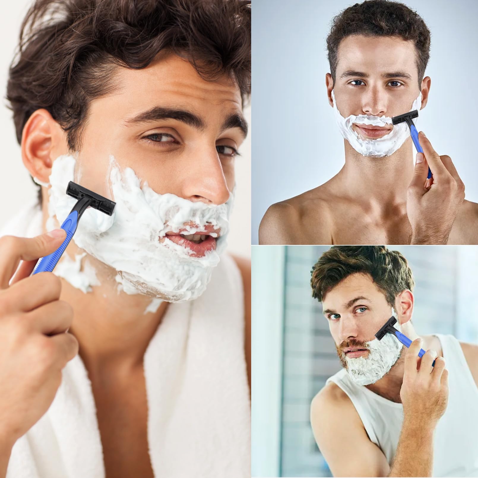 200 Pcs Disposable Twin Blade Razors with Safety Cap - Individually Wrapped Bulk Stainless Steel Shaving Razors for Men & Women - Perfect for Travel, Hotels, Bathing & Grooming