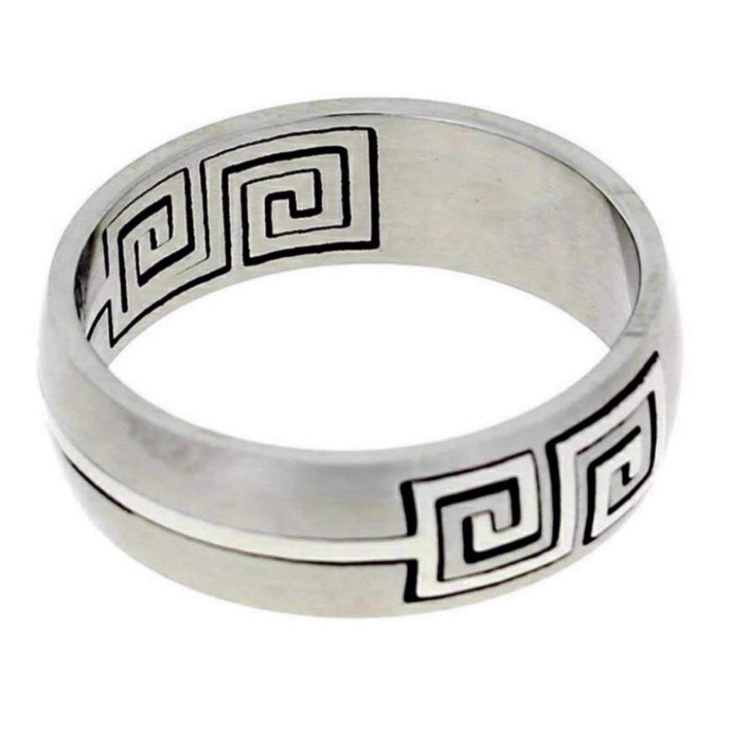 Elegant 6mm Laser Cut Stainless Steel Ring Band for Women - Perfect for Weddings, Anniversaries & Everyday Fashion Jewelry