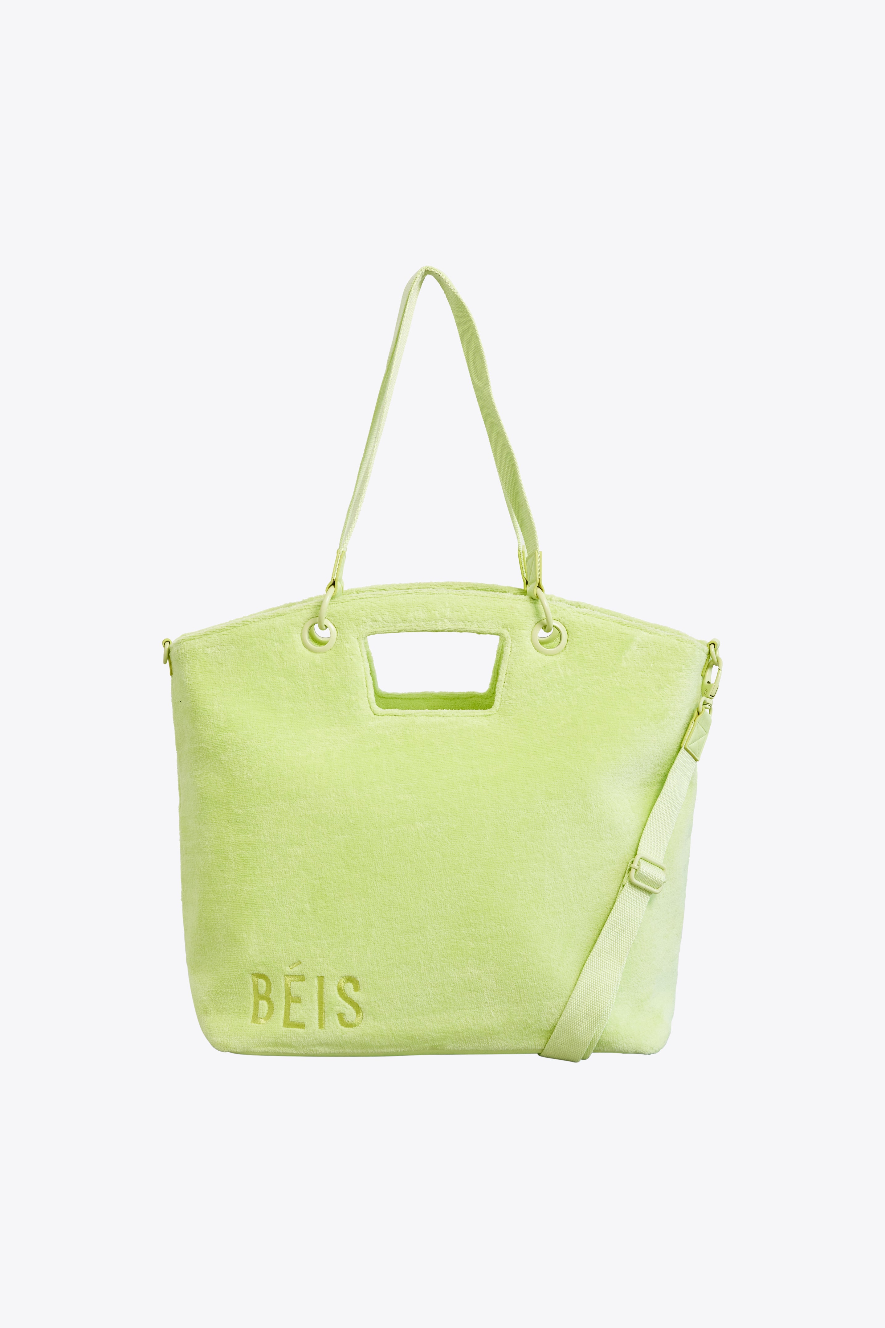 Stylish Citron Terry Tote Bag - Eco-Friendly Cotton Beach Tote for Women | Perfect for Shopping, Travel & Summer Outings