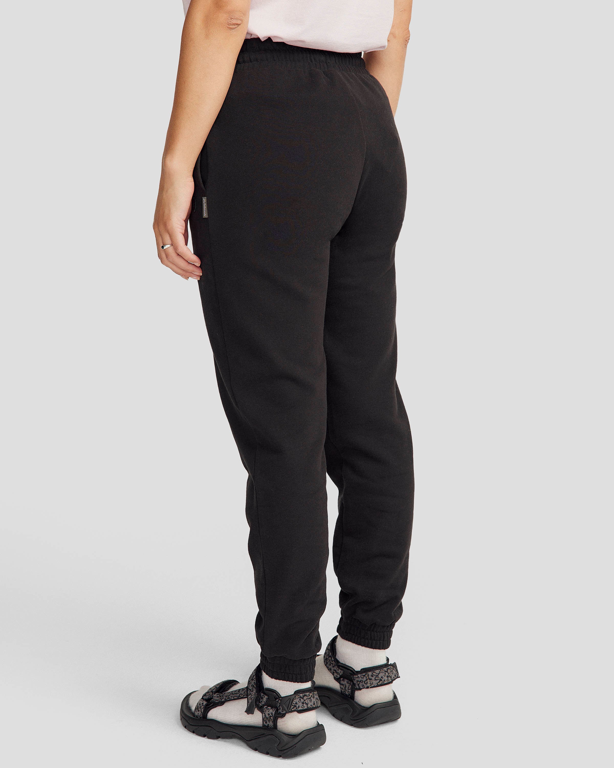 Women's Comfortable Relaxed Joggers with Peak Badge - Black Stingray Color for Casual Wear, Lounge & Running
