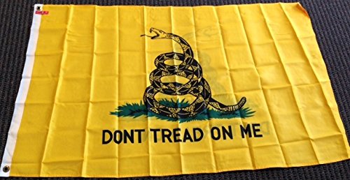 Gadsden Don't Tread on Me Flag - 3x5 ft Double Sided Yellow Polyester Flag with Brass Grommets - Perfect for Outdoor Display, Historical Reenactments & Patriotic Events