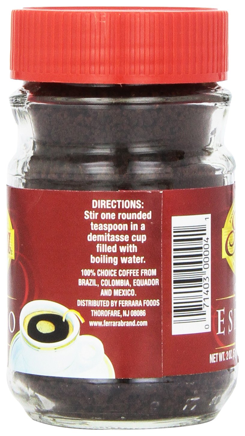 Ferrara Instant Espresso Coffee - 2oz (Pack of 24) | Rich Italian Coffee for Home, Office & Travel | Perfect for Coffee Lovers & On-the-Go Brewing