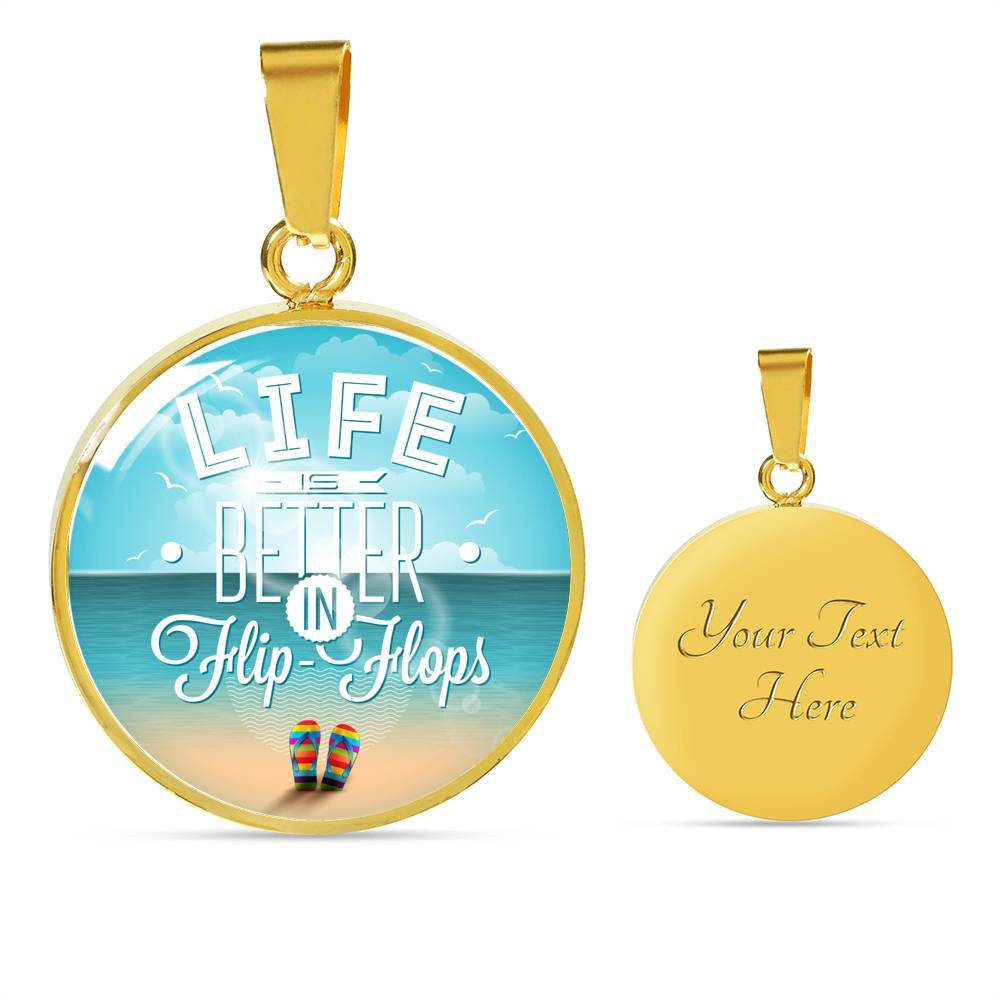 Life is Better in Flip Flops Necklace - Beach Vacation Jewelry for Women - Perfect for Summer, Travel & Casual Wear