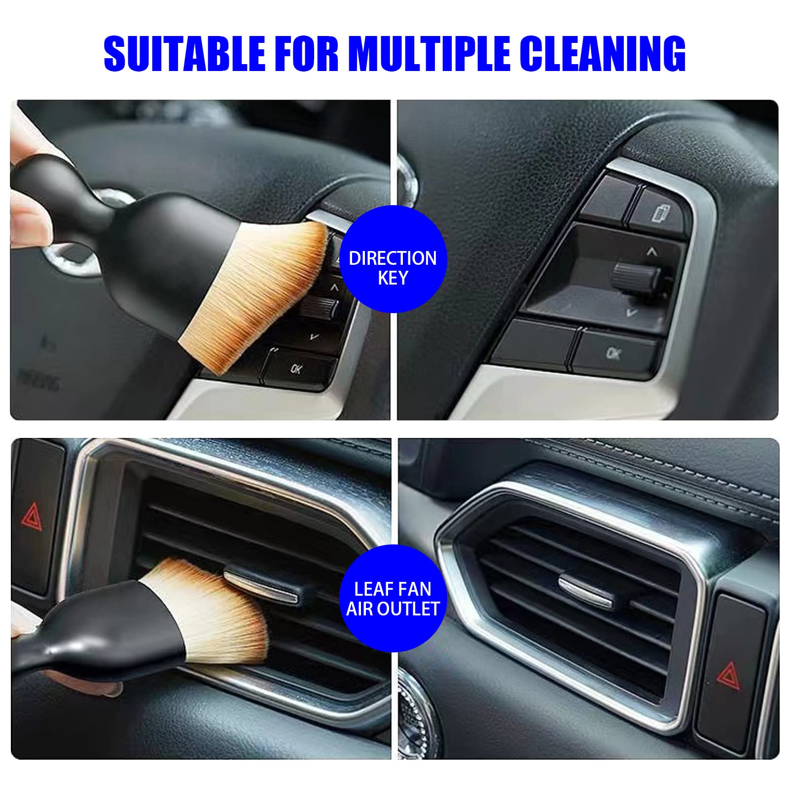 Jeseny 1 Pack Ultra Soft Detailing Brush - Car Dust Removal Brush for Wet & Dry Cleaning - Non-Scratch Interior Crevice Brush for Panels, Air Vents & Leather (Yellow) - Perfect for Car Detailing & Auto Interior Maintenance