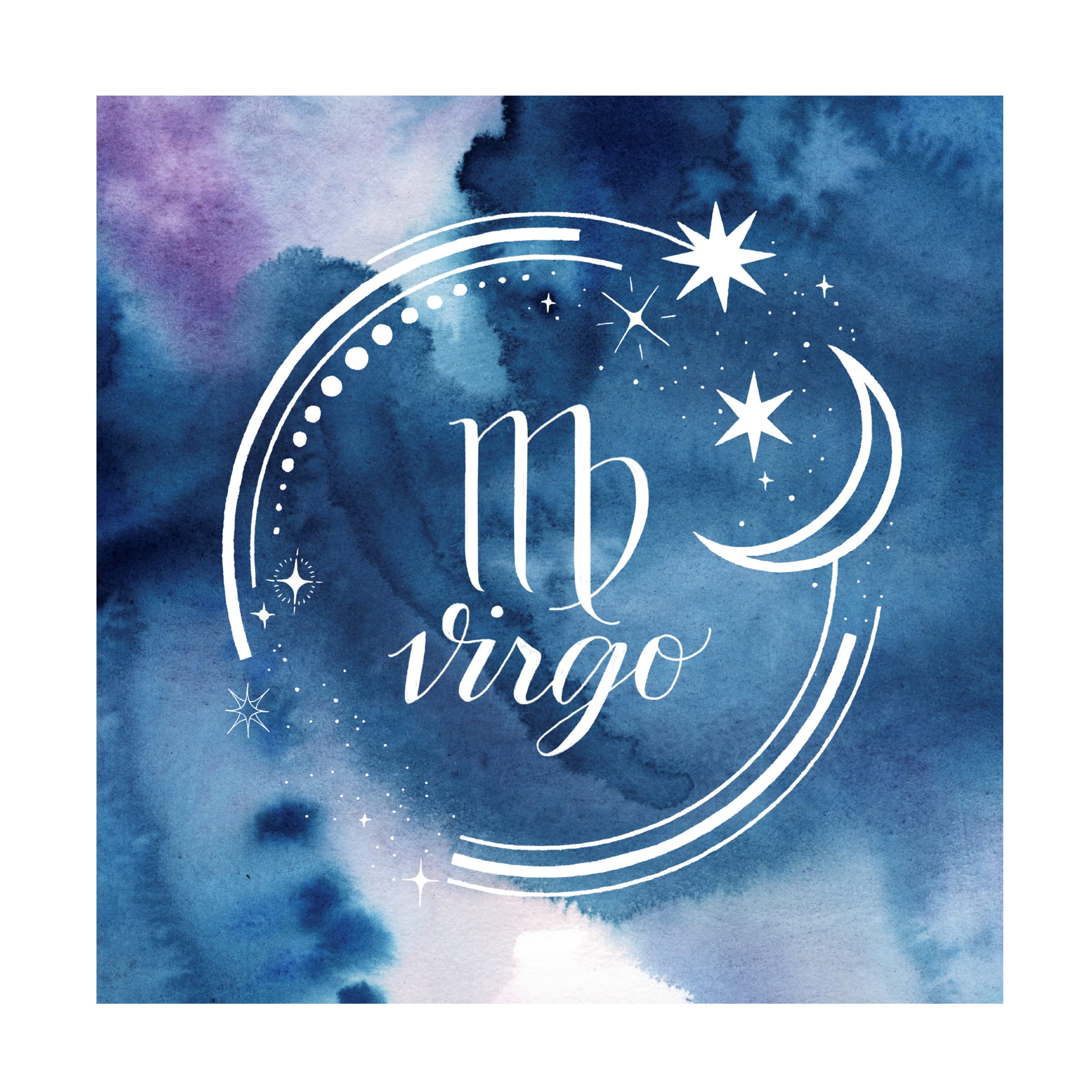 Grace Popp Watercolor Astrology VI Canvas Wall Art Print - Zodiac Sign Home Decor for Living Room, Bedroom & Office