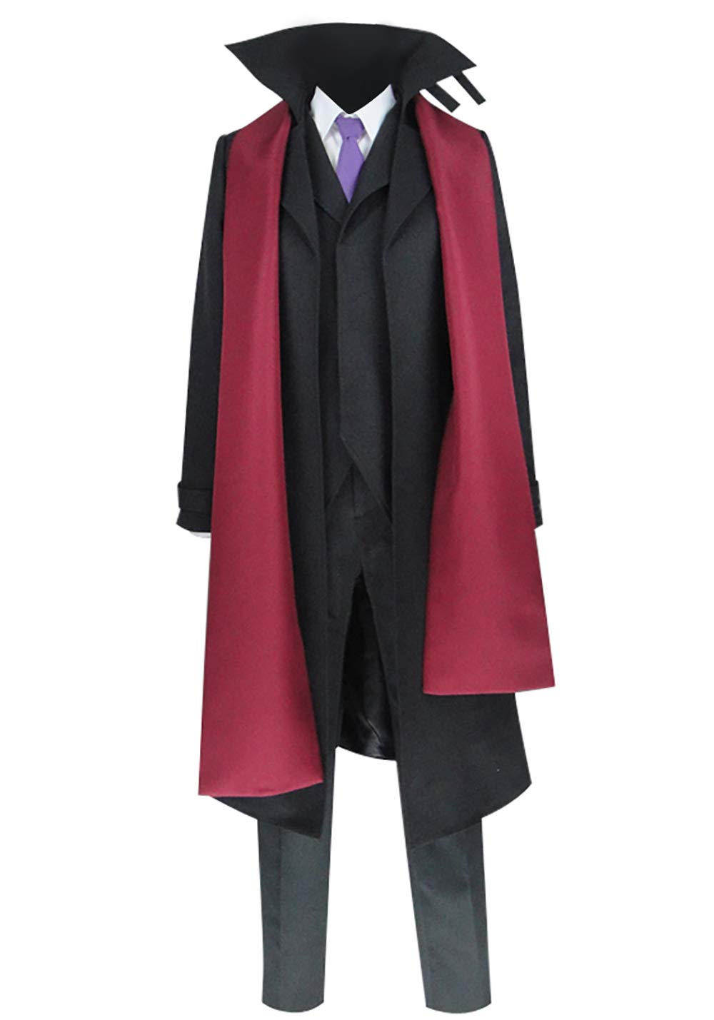 Bungo Stray Dogs Mori Ogai Cosplay Costume - Anime Uniform for Men (XXS) Black & Red | Perfect for Conventions, Halloween & Cosplay Events