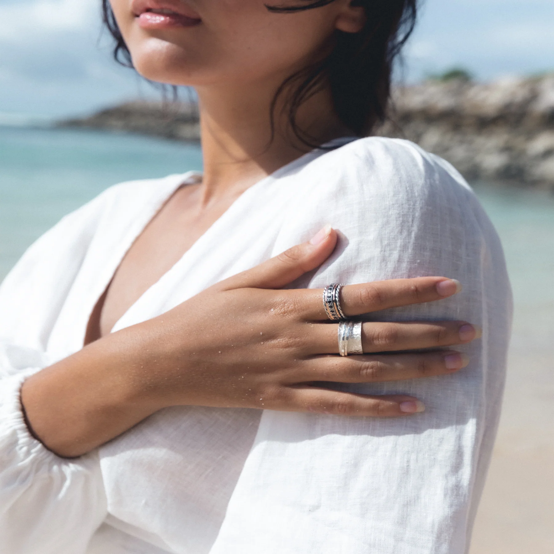 Devi Meditation Ring for Women - Stainless Steel Spiritual Jewelry for Yoga, Mindfulness & Stress Relief - Perfect for Meditation, Chakra Balancing & Daily Wear