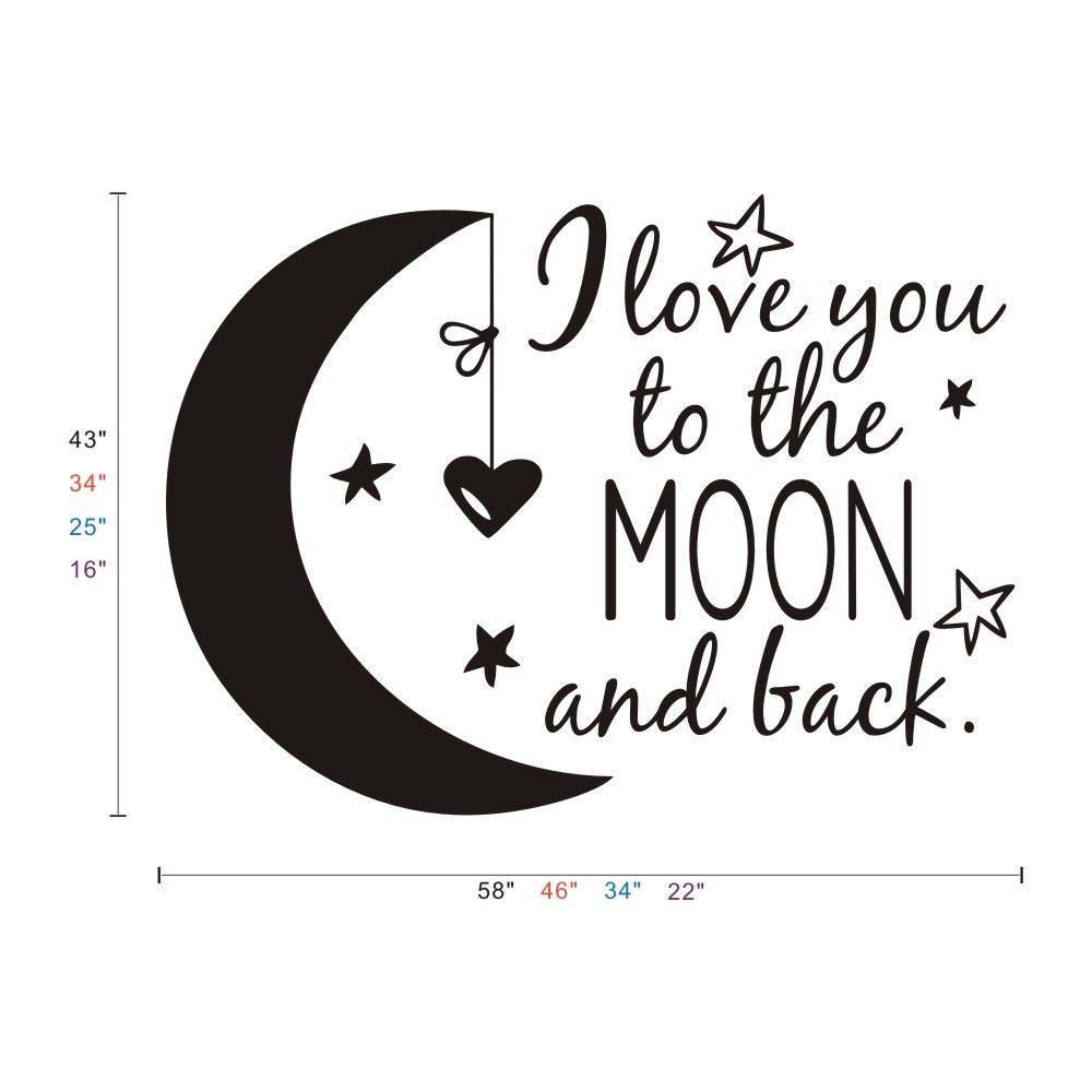 I Love You to The Moon and Back Wall Decal - Custom Nursery & Bedroom Decor - Baby Room & Playroom Wall Art - Perfect for Kids' Spaces & Home Decor