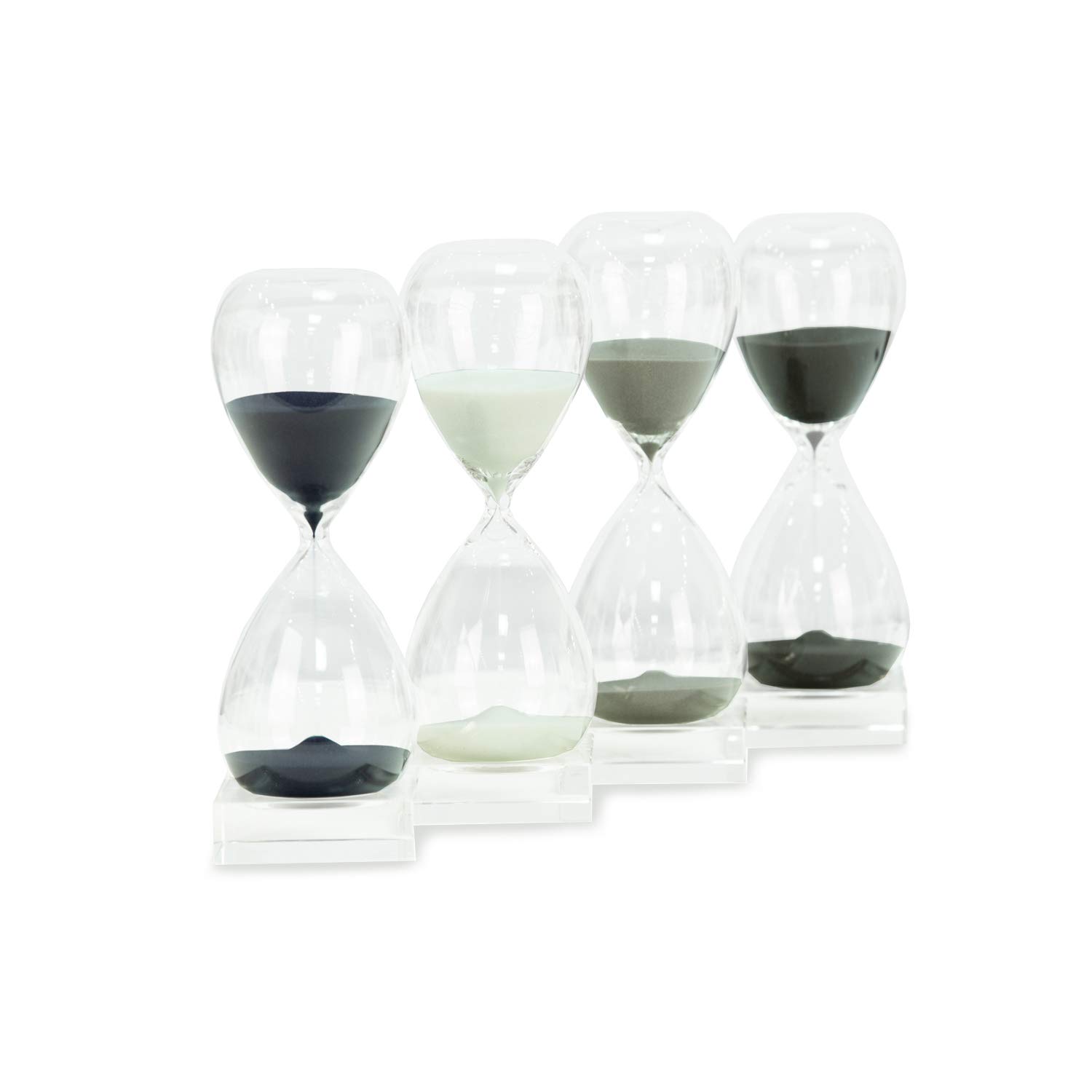 Custom Personalized 60 Minute Hourglass Sand Timer with Crystal Base - Blue Sandglass for Home Office Decor, Meditation Timer, Yoga Studio & Gift Idea