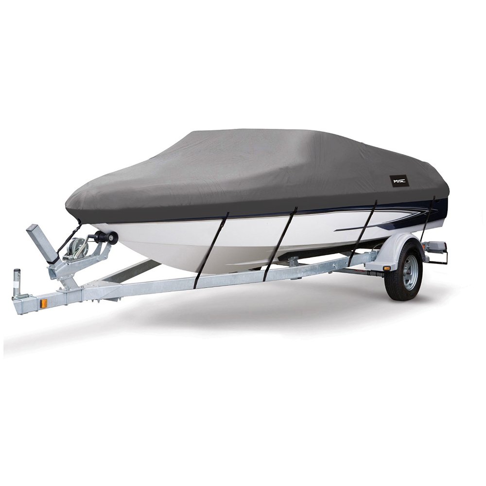 Heavy Duty Oxford Polyester Trailerable Boat Cover for V-Hull, Tri-Hull & Runabout Boats - Model F (19'-20' Length, 96