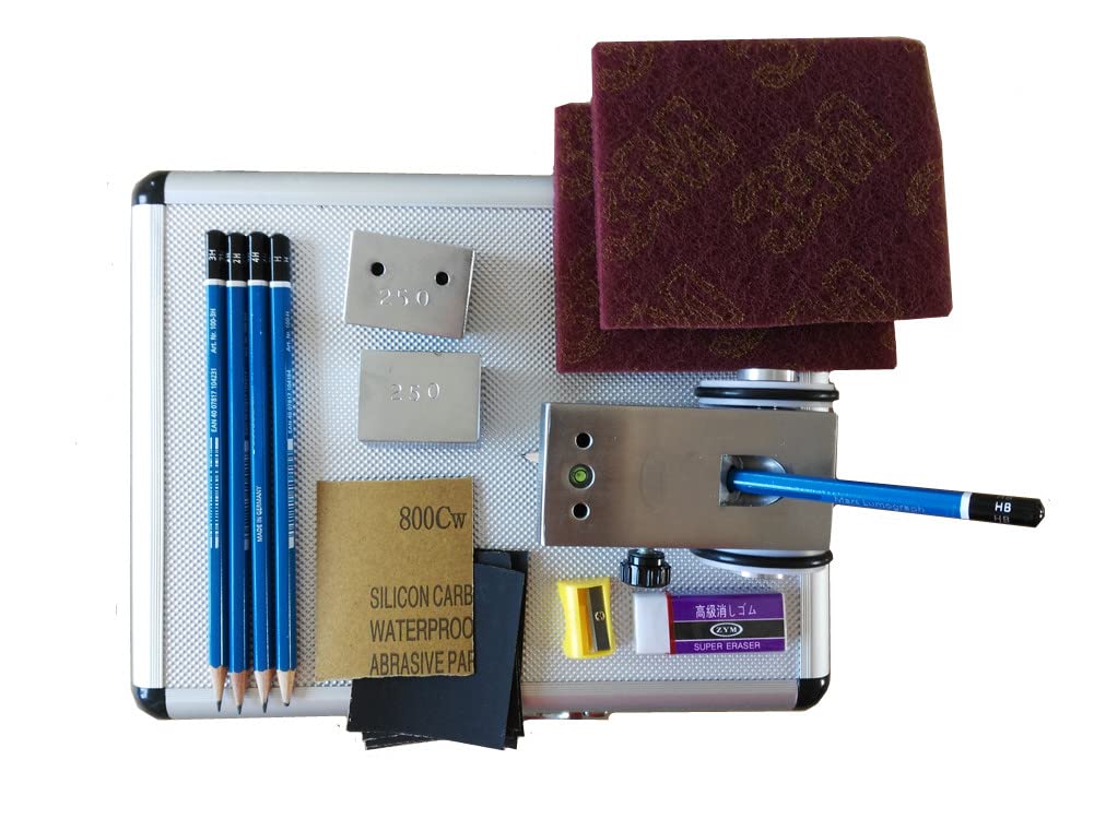 ASTM D3363 Pencil Hardness Tester Kit - 2 Test Loads & Complete Pencil Set in Durable Aluminum Case - Perfect for Paint, Coating, and Surface Hardness Testing in Industrial Labs