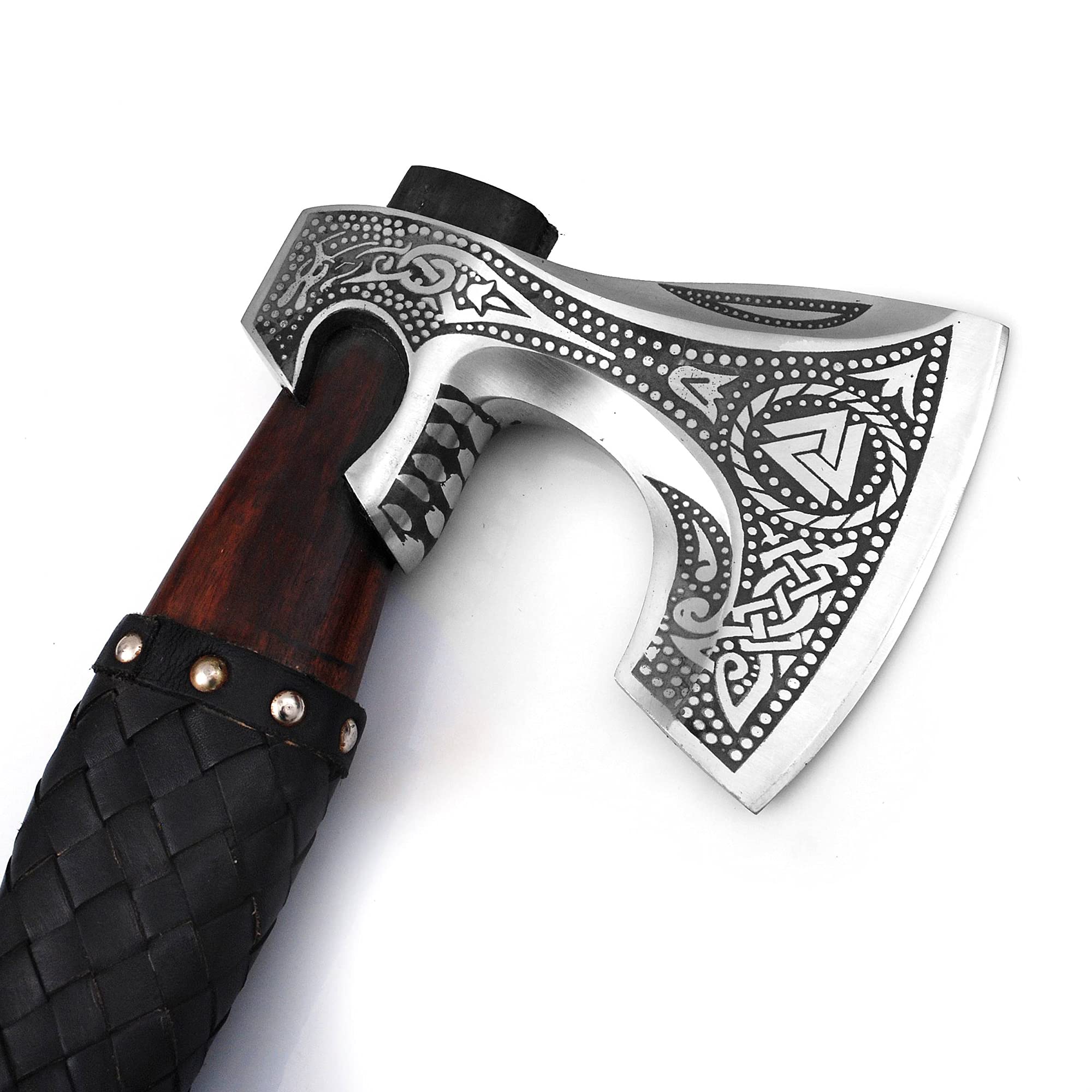 Premium Viking Axe - Handcrafted Bearded Camping & Hunting Axe with Engraved Blade & Rosewood Handle (ARSAXE09) - Perfect for Outdoor Adventures, Bushcraft & Wood Carving