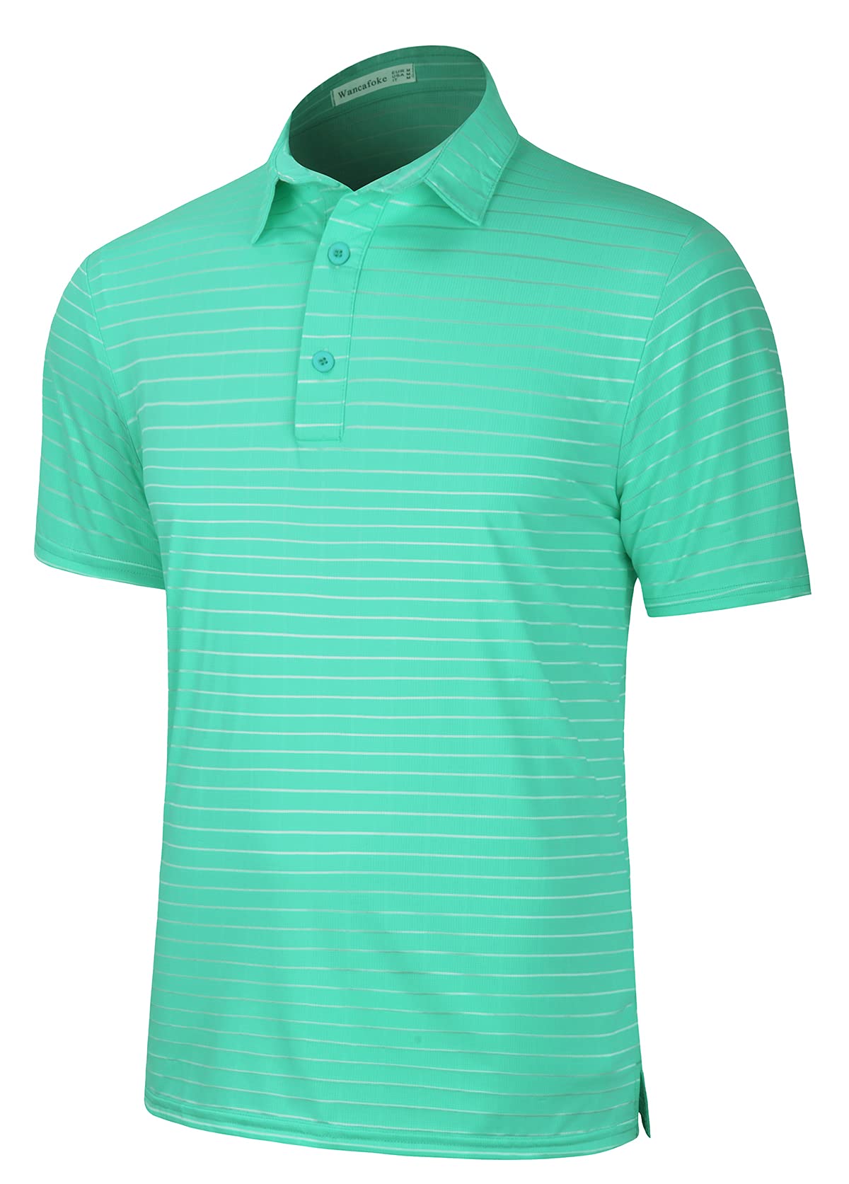 **Wancafoke Men's Short Sleeve Polo Shirt – Moisture Wicking Golf Shirt with Collar – Breathable & Comfortable for Casual Wear, Sports & Outdoor Activities**