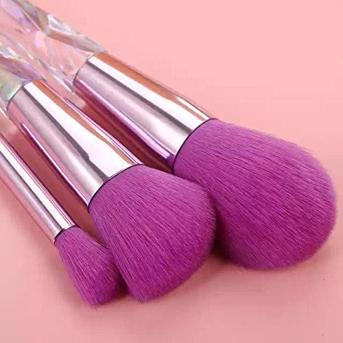 PrePsto Beauty 10-Piece Makeup Brush Set with Transparent Handles - Foundation, Blush, Eyeshadow, Kabuki & Concealer Brushes - Professional Cosmetic Brush Kit for Flawless Makeup Application (Perfect for Daily Use, Travel & Professional Makeup Artists)
