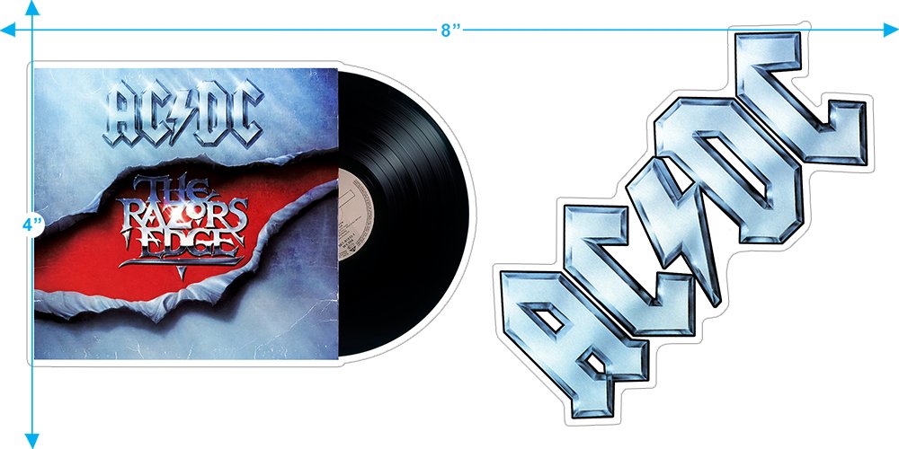 ACDC The Razor's Edge Rock Band Vintage T-Shirt with Bonus Stickers - Perfect for Concerts, Gifts & Rock Music Fans
