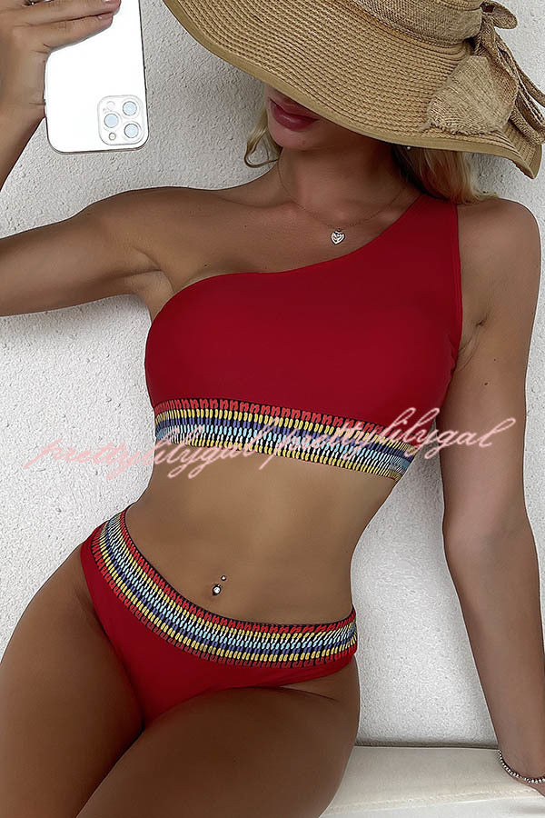 Santorini One Shoulder Bikini Swimsuit - Sexy Beachwear for Women | Perfect for Pool Parties, Vacations & Summer Getaways