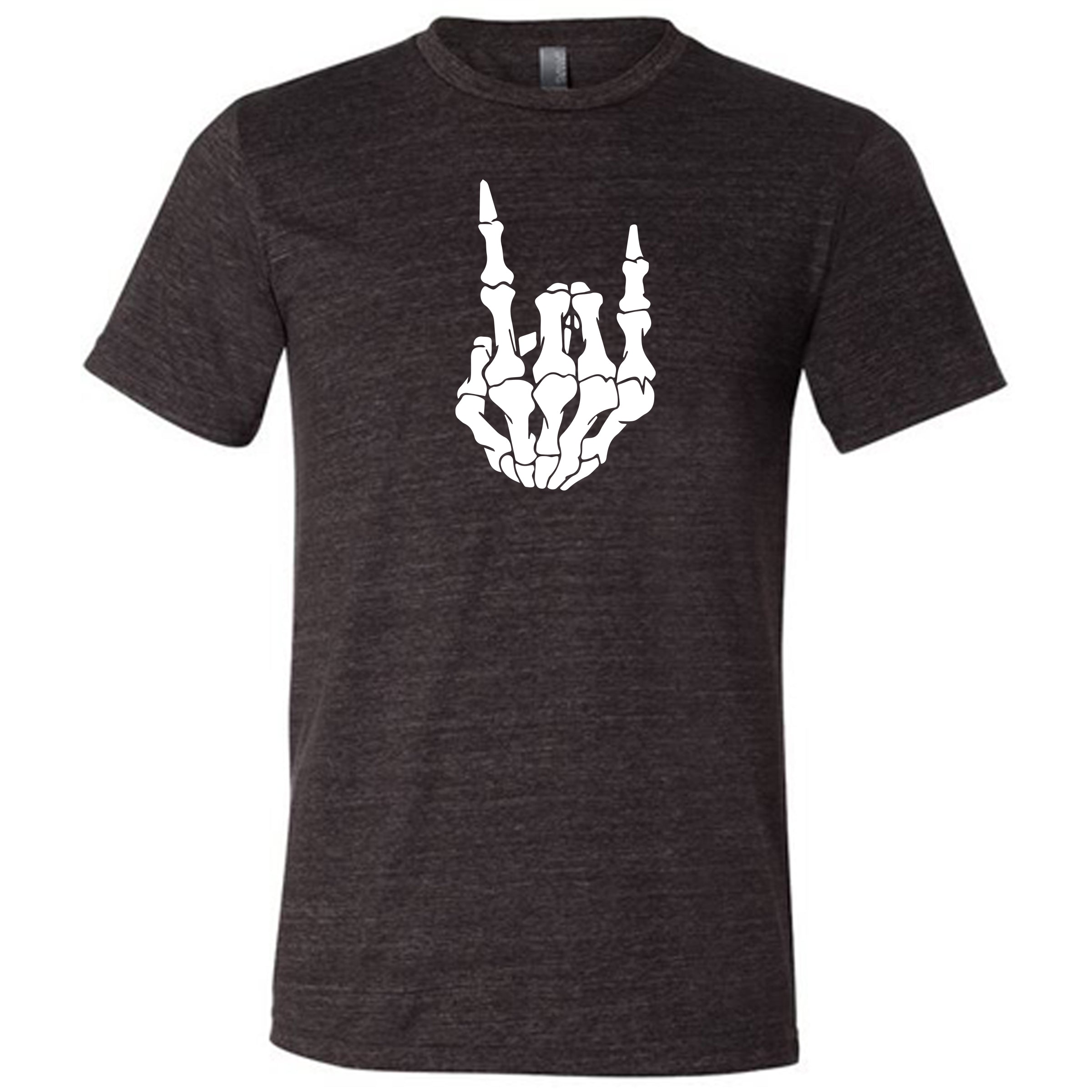 Unisex Rocker Skeleton Hand Graphic T-Shirt | Cool Skull Print Tee for Men & Women | Perfect for Halloween, Concerts & Gothic Fashion