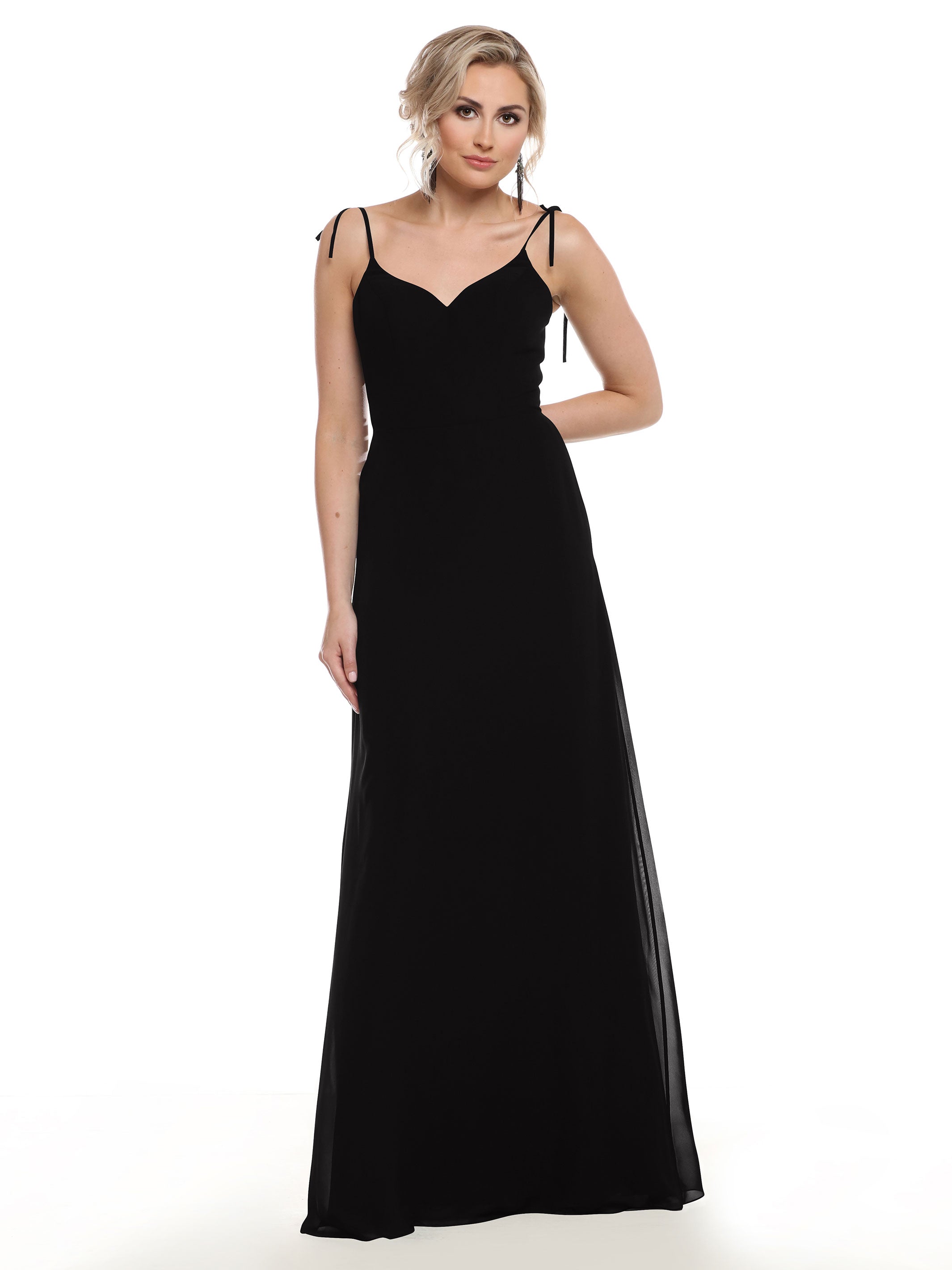 Elegant 80144 Chiffon A-Line Bridesmaid Dress with V-Neck & Spaghetti Straps - Perfect for Weddings, Formal Events & Special Occasions
