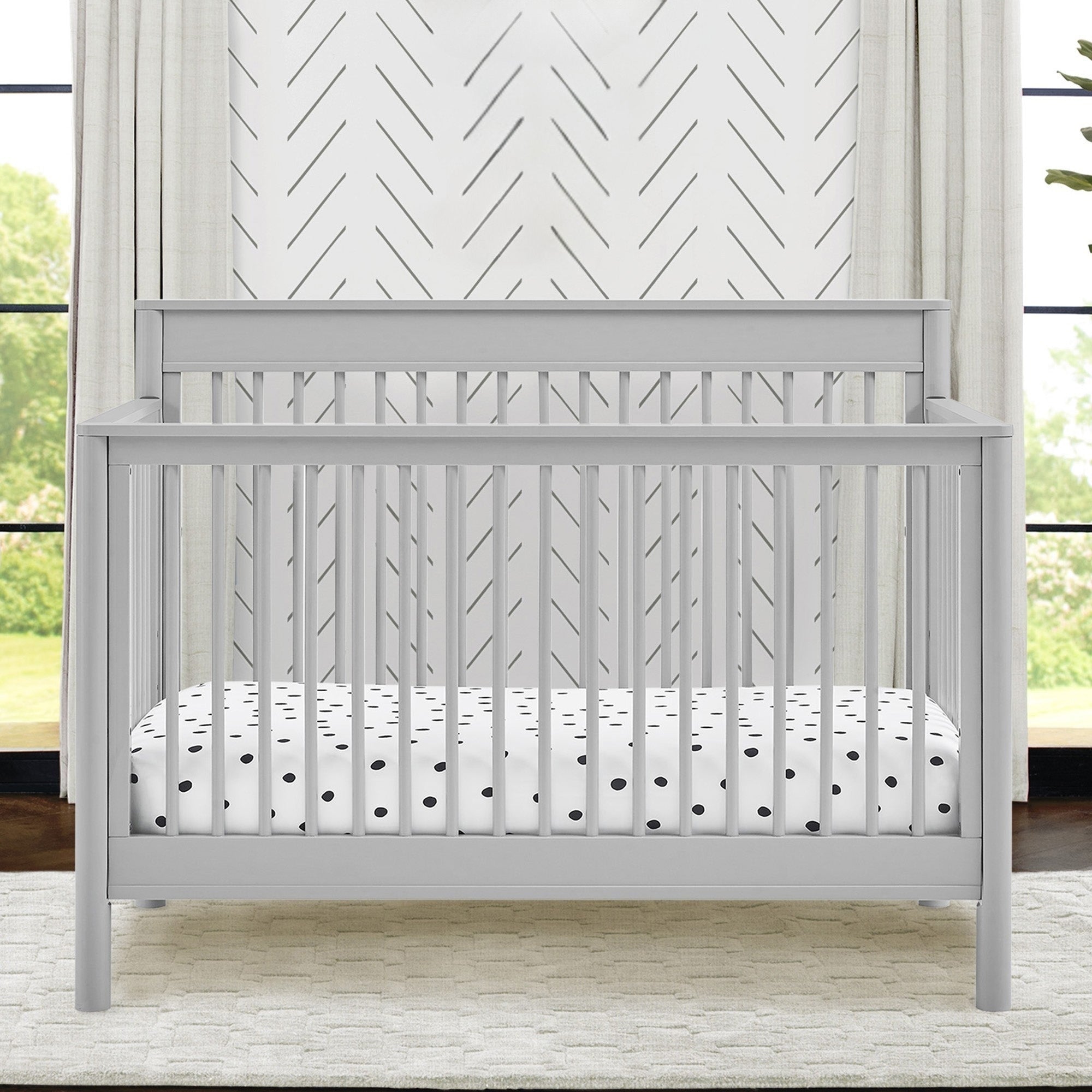 Remy 6-in-1 Convertible Baby Crib - Toddler Bed, Daybed & Full-Size Bed | Safe & Durable Nursery Furniture for Newborn to Adult | Perfect for Nursery, Bedroom & Guest Room