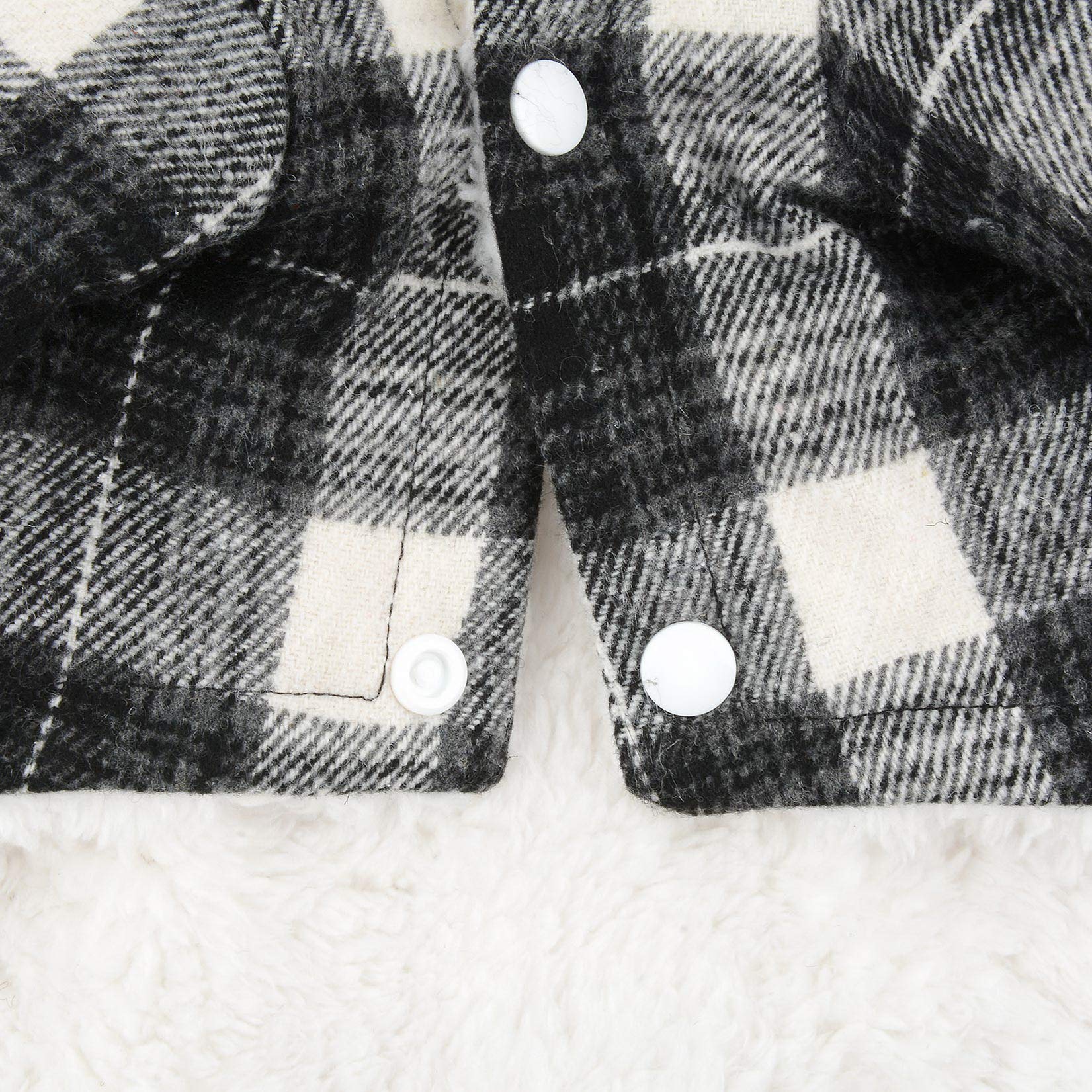 ZUNEA Plaid Fleece-Lined Winter Coat for Small Dogs & Cats - Warm Cold Weather Pet Sweater for Puppies, Girls & Boys (Black, M) - Perfect for Outdoor Walks & Winter Adventures
