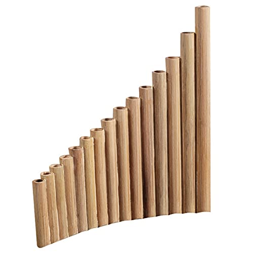 OUHUAN 15-Pipe G Key Natural Bamboo Wind Flute - Handmade Folk Musical Instrument for Meditation, Yoga & Relaxation