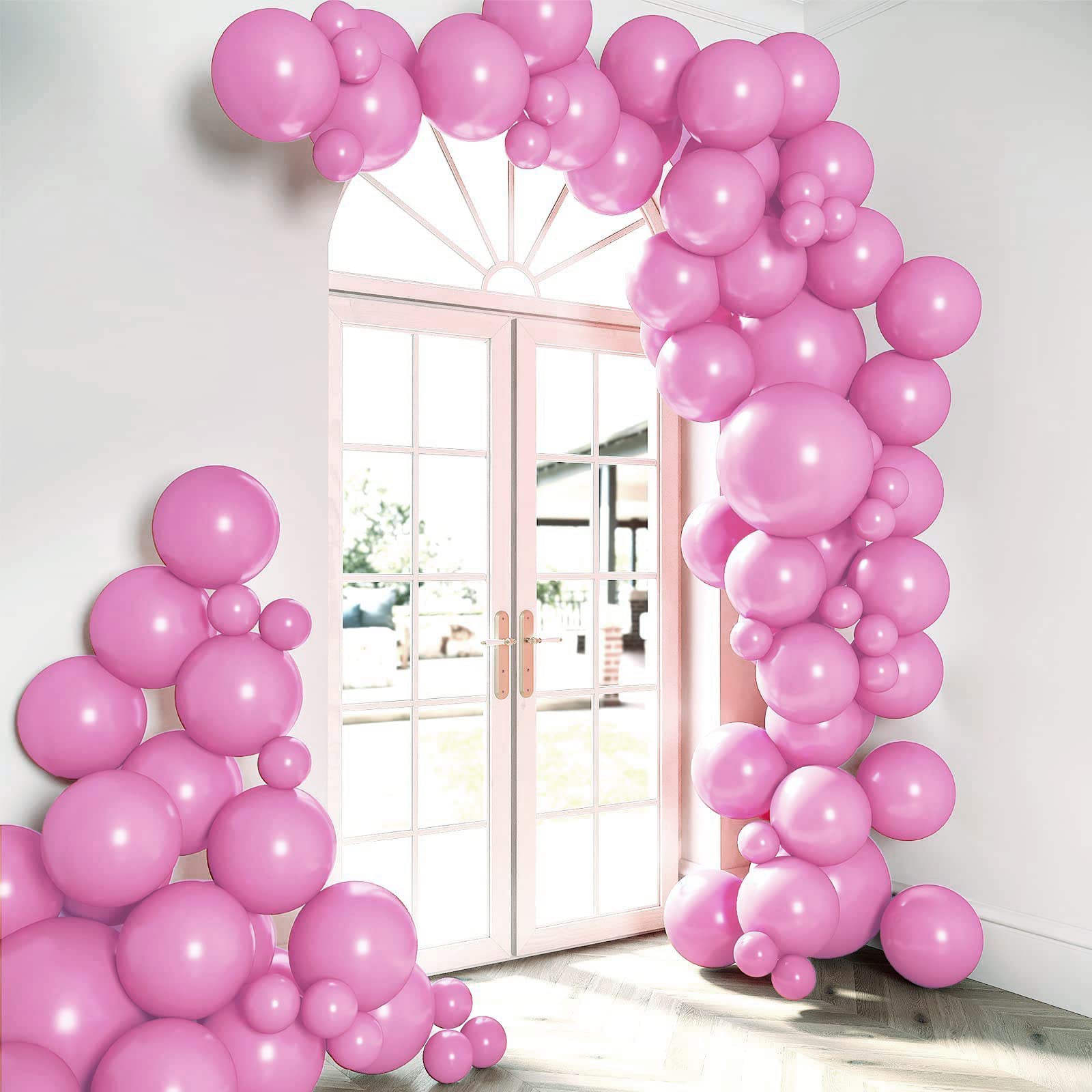 HOUSE OF PARTY Pink Balloon Garland Kit - 5/12/18 Inch Baby Pink Balloons for Balloon Arch, Perfect for Graduation Party Decor, Birthday Decorations, Wedding & Bridal Shower Decor, Easter Party Supplies - Create Stunning Backdrops for Photos & Events