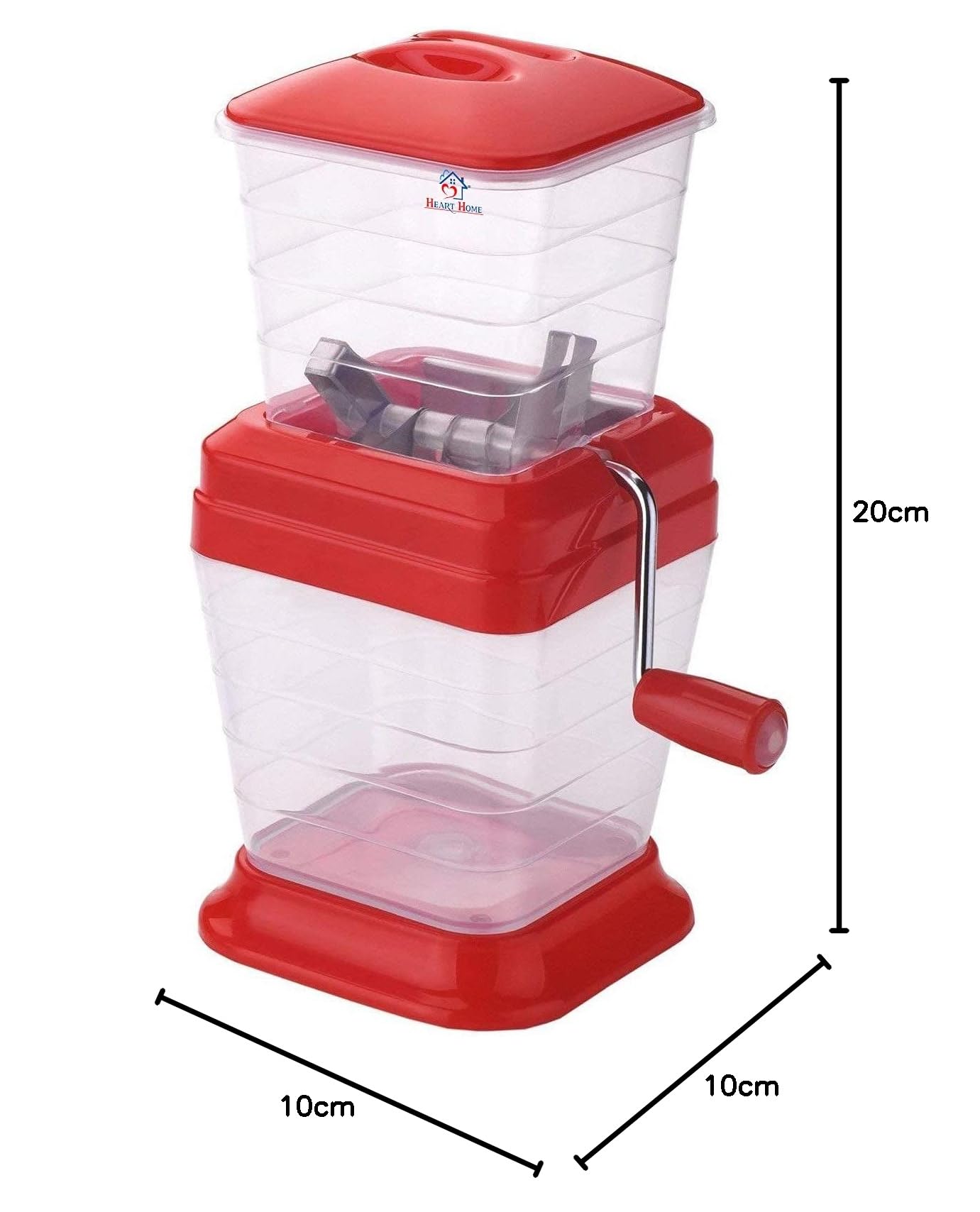 Stainless Steel Onion Chopper & Vegetable Dicer - Multi-Purpose Food Cutter for Onions, Chili, Nuts & Dry Fruits with Secure Lid (Red Plastic) - Perfect for Meal Prep, Salad Making & Home Cooking