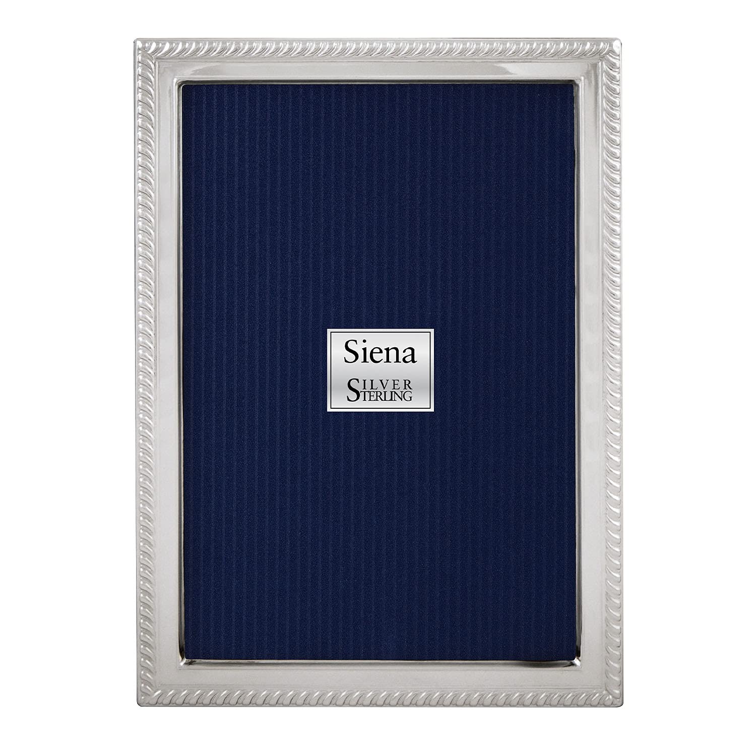 5x7 Silver Roped Border Picture Frame - Premium 925 Sterling Silver Photo Frame for Wall Display | Perfect for Wedding Photos, Family Portraits & Home Décor