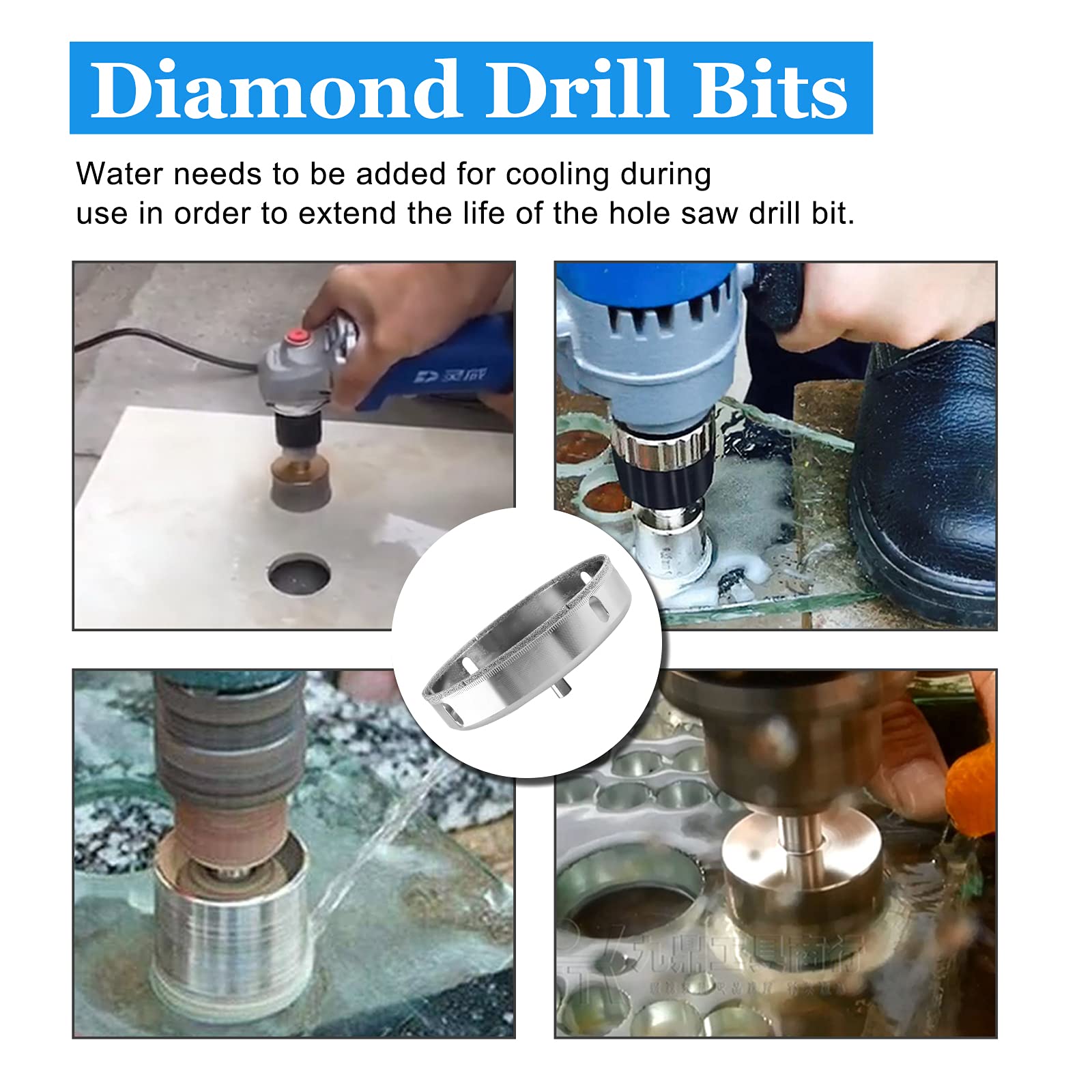 Luomorgo 140mm (5.5 Inch) Diamond Hole Saw with 1.1 Inch Cutting Depth - Premium Diamond Drill Bit for Glass, Ceramic, Marble, Porcelain Tile, Granite & Quartz - Perfect for DIY Projects, Home Renovations & Professional Stone Cutting