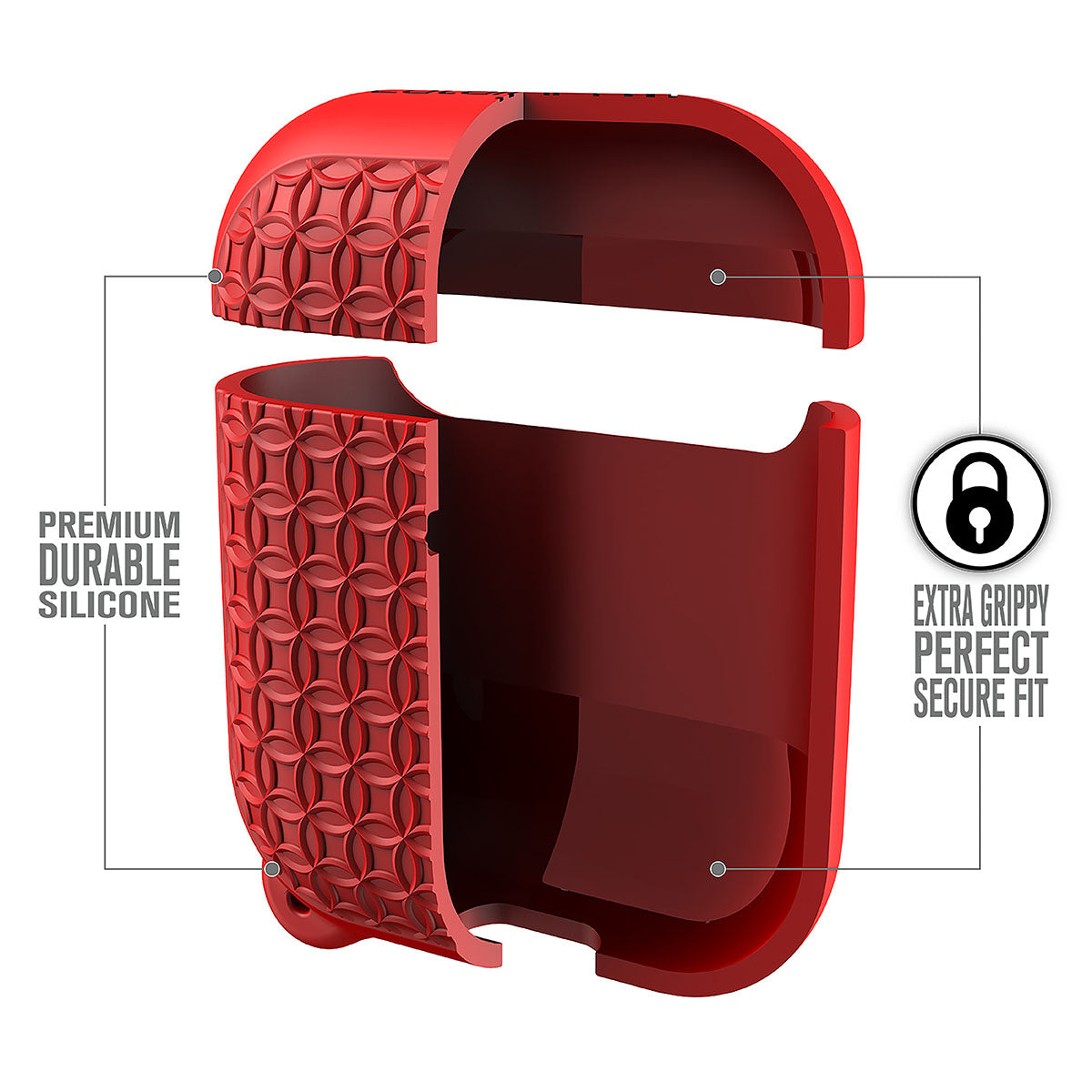 Premium AirPods 1 & 2 Protective Case with Keychain - Durable Cover for Apple AirPods 1st & 2nd Generation - Perfect for Travel, Gym & Everyday Use